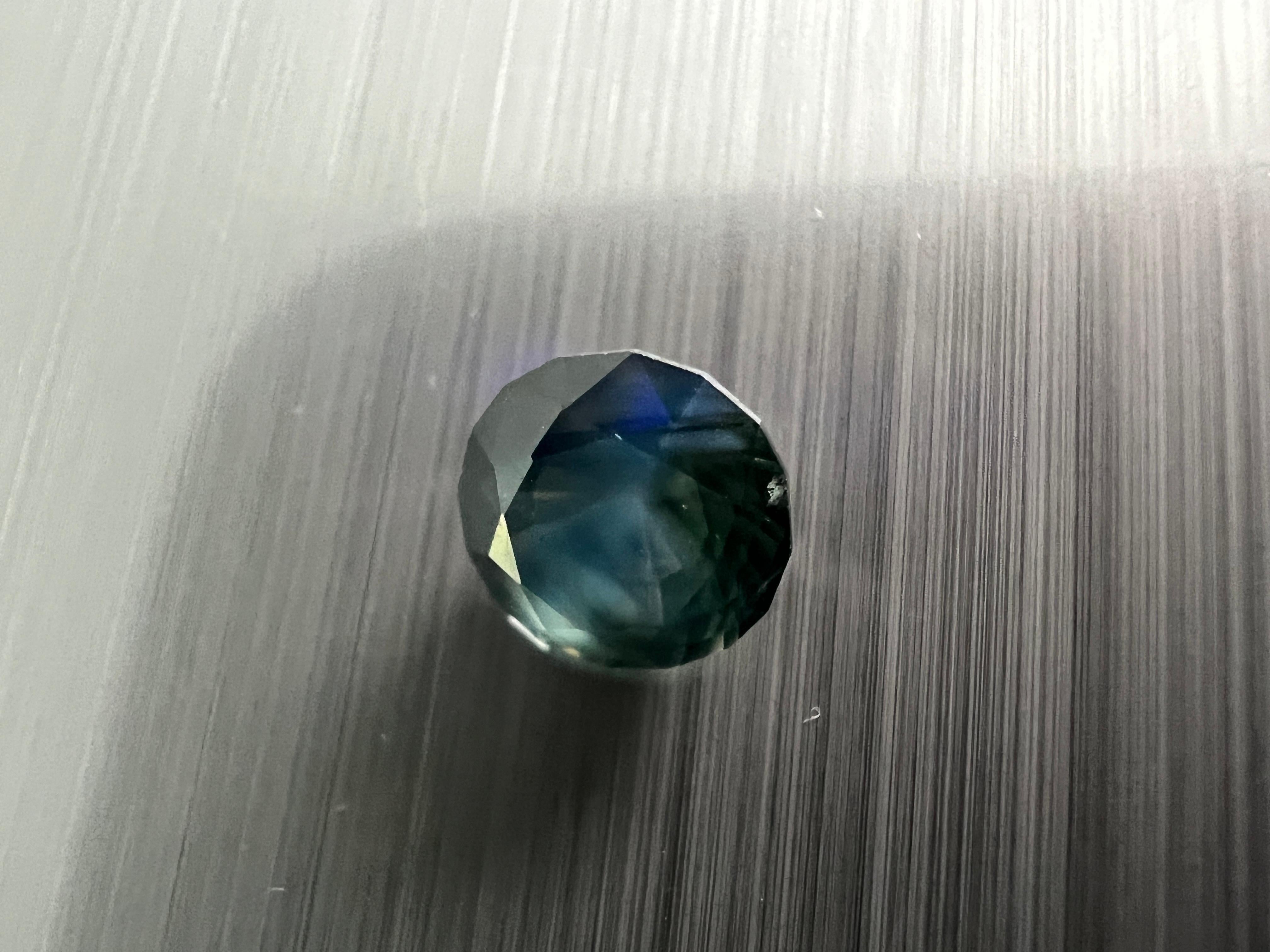 2.0ct Round NATURAL Eye Clean Teal SAPPHIRE Gemstone-No Enhancement In New Condition For Sale In Sheridan, WY