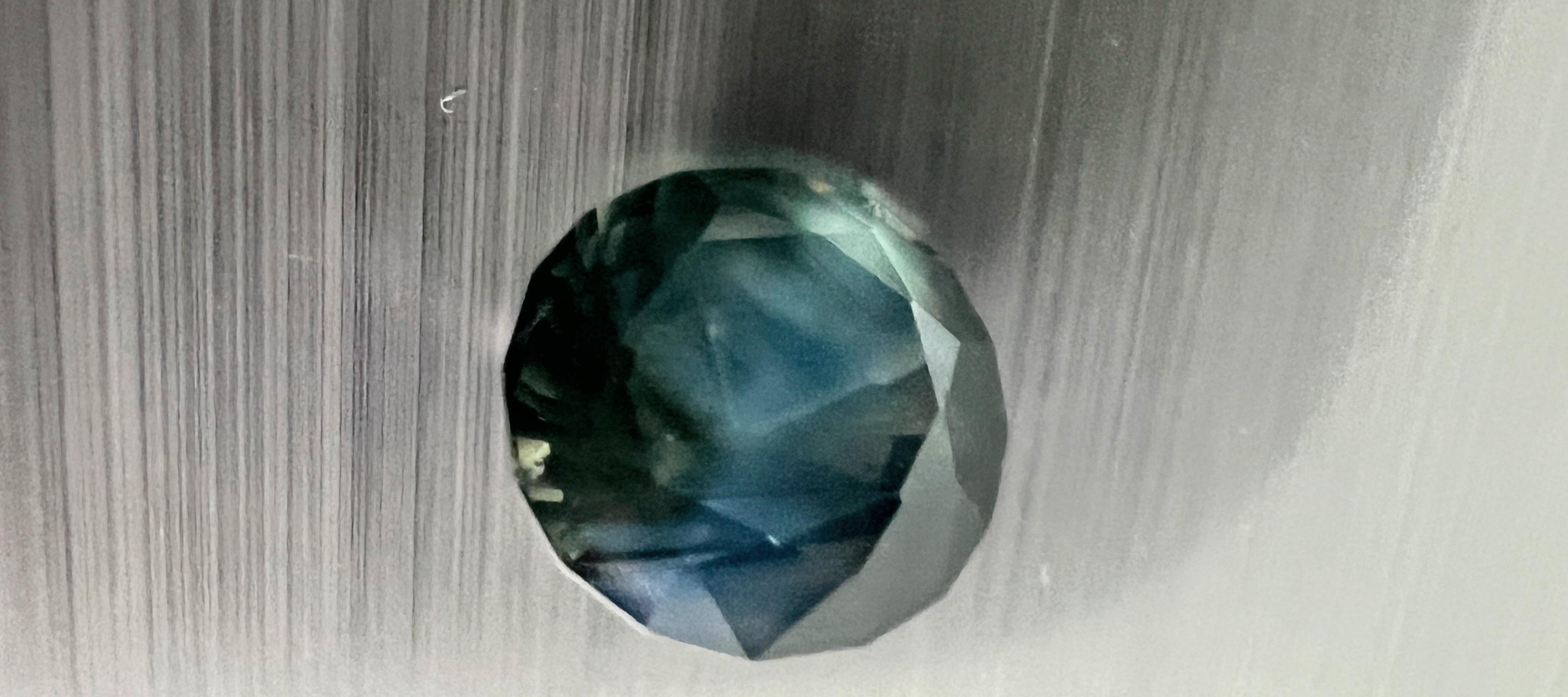 Women's or Men's 2.0ct Round Teal NATURAL Unheated SAPPHIRE Gemstone For Sale