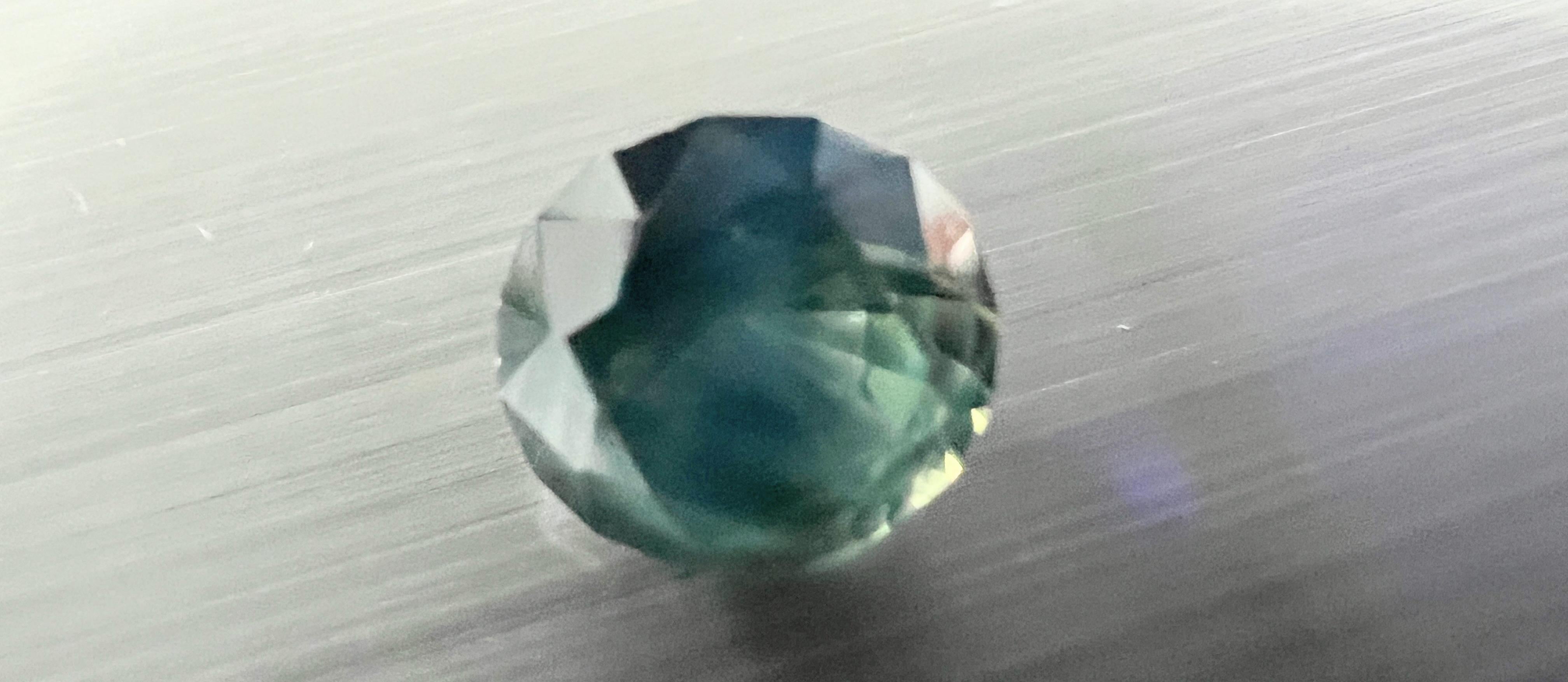2.0ct Round Teal NATURAL Unheated SAPPHIRE Gemstone For Sale 1