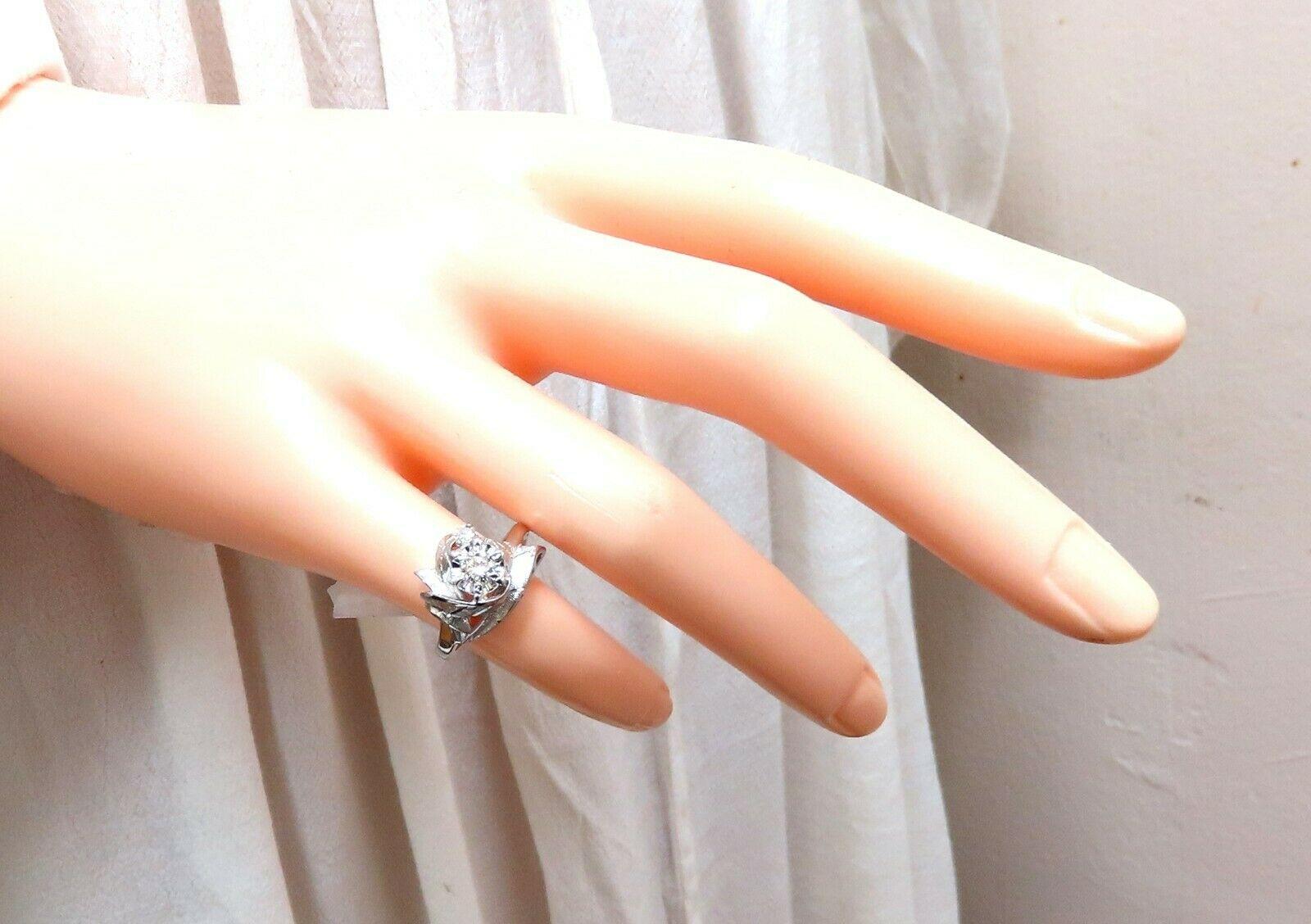 0,20 Karat Vintage Revival Ring mit natürlichen Diamanten 14 Karat (Rundschliff) im Angebot