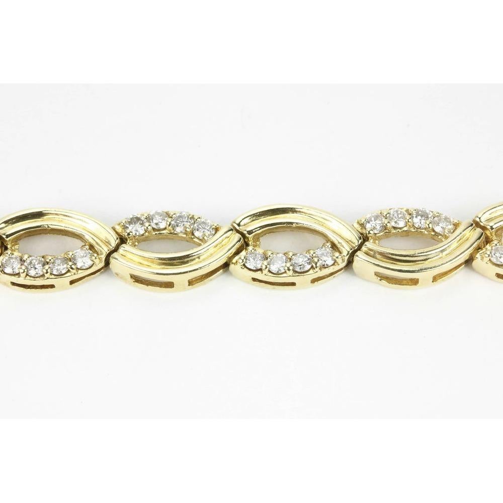 2.0cts 14K Pulsera de Diamantes Infinito Fancy Link Oro Amarillo Pulsera de Declaración Moderno en venta