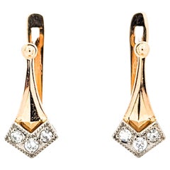.20ctw Diamond Stud Lever Back Earrings In Rose Gold