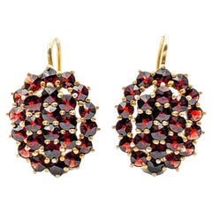 Boucles d'oreilles Vintage en or jaune avec grenats de 2.0ctw