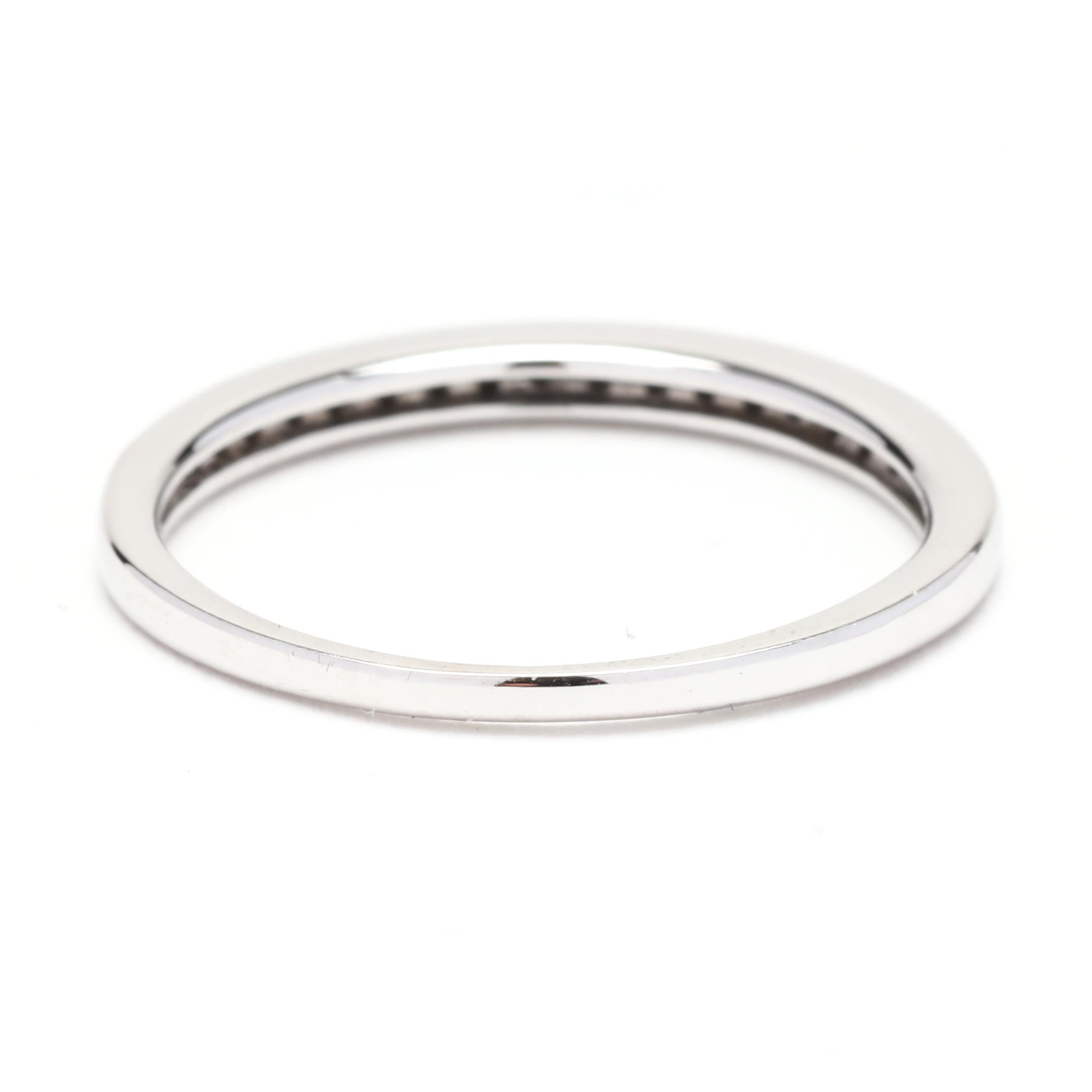 Brilliant Cut .20ctw Thin Diamond Wedding Band, 14K White Gold, Ring Thin Stackable For Sale