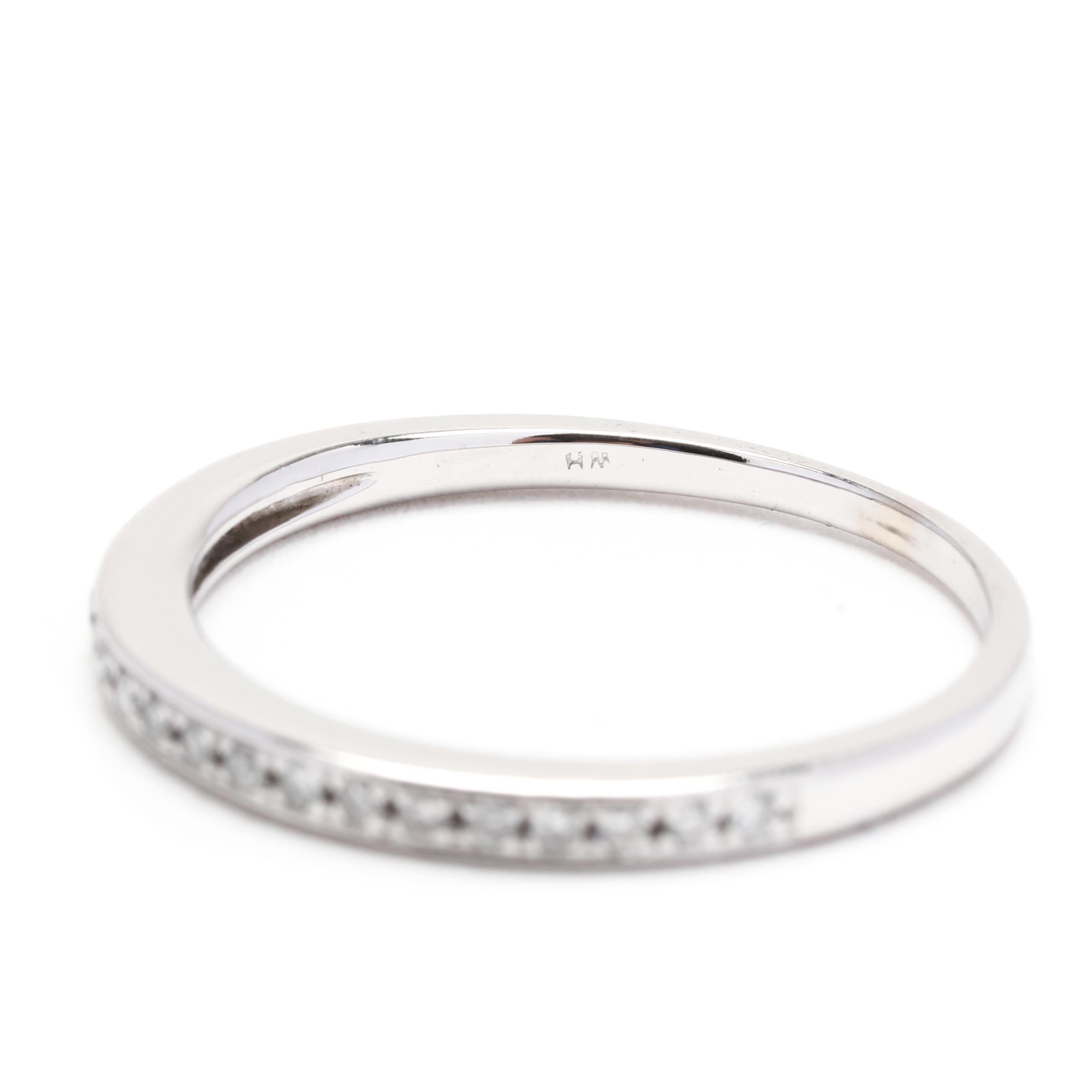 Women's or Men's .20ctw Thin Diamond Wedding Band, 14K White Gold, Ring Thin Stackable For Sale