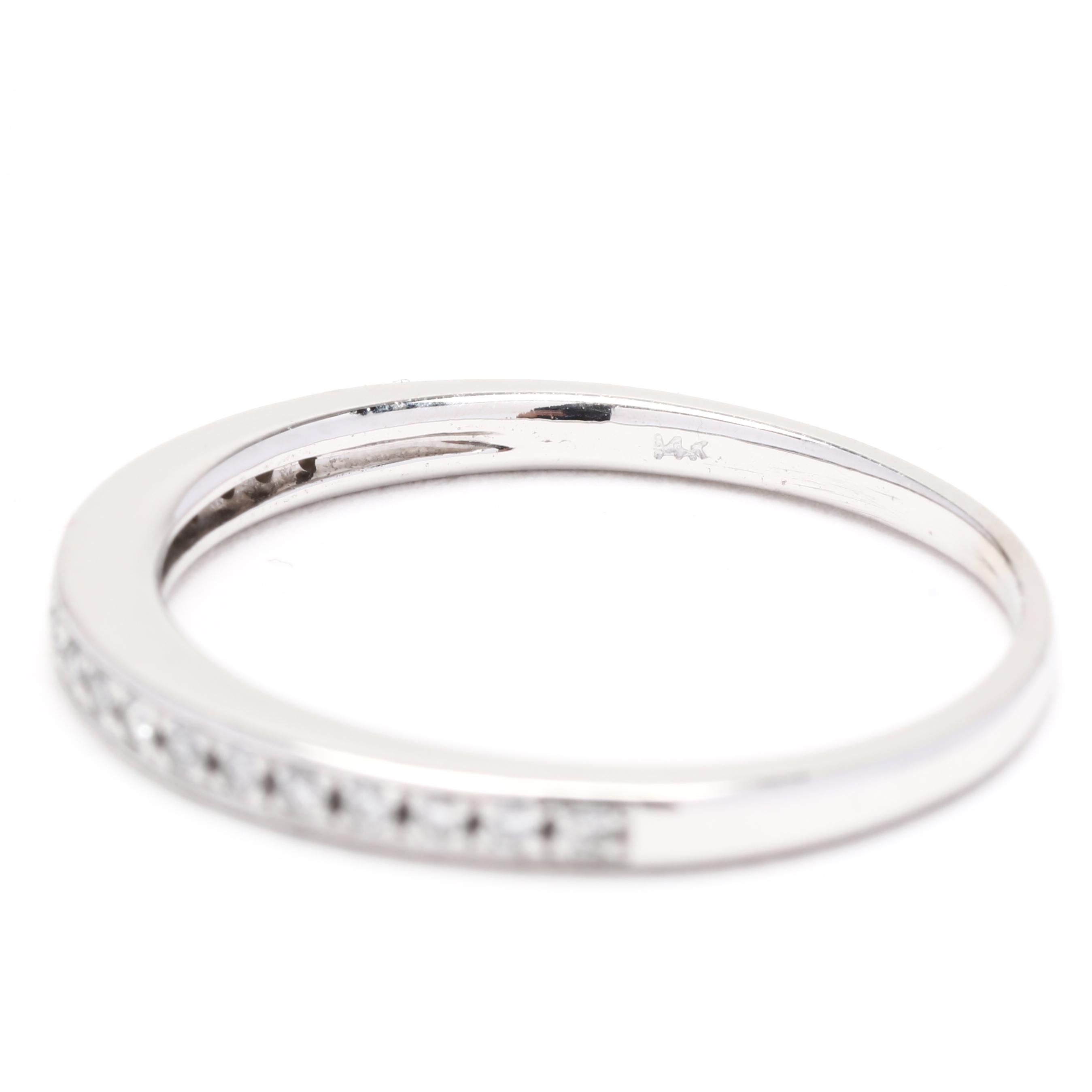 .20ctw dünner Diamant-Hochzeitsring, 14K Weißgold, Ring, dünner, stapelbar im Angebot 1