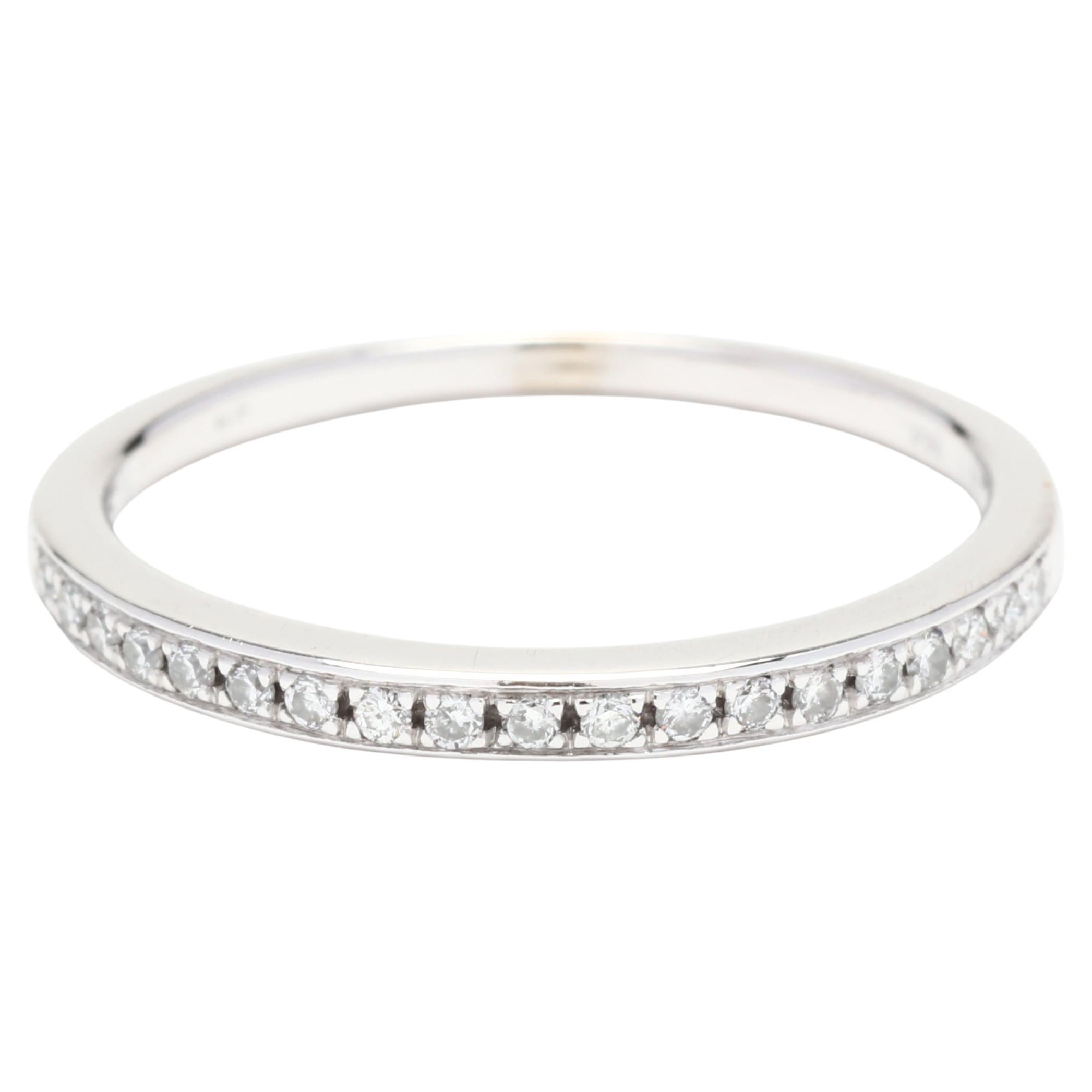 .20ctw dünner Diamant-Hochzeitsring, 14K Weißgold, Ring, dünner, stapelbar im Angebot
