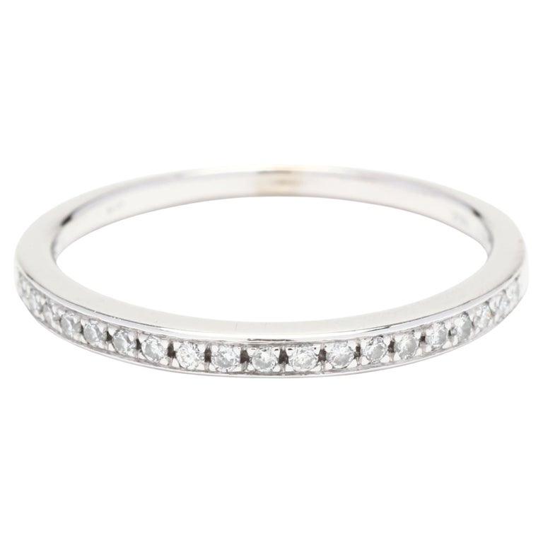 .20ctw Thin Diamond Wedding Band, 14K White Gold, Ring Thin Stackable For Sale at 1stDibs