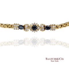 20k 850 Yellow Gold Natural Sapphire and Natural Diamond Bracelet