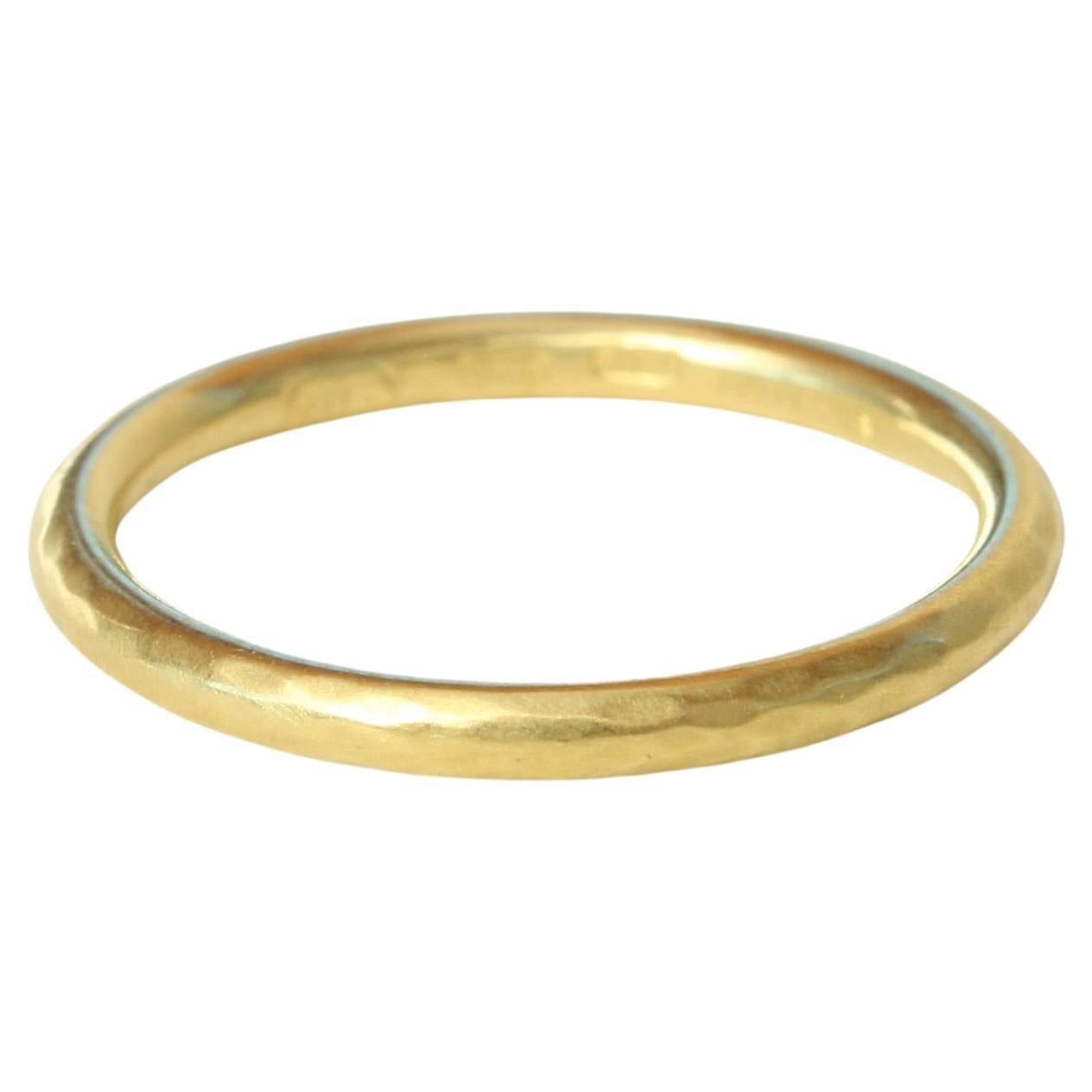 Kalifornien California River Gold dünner Draht gehämmerter Ehering 20K Gelbgold Unisex