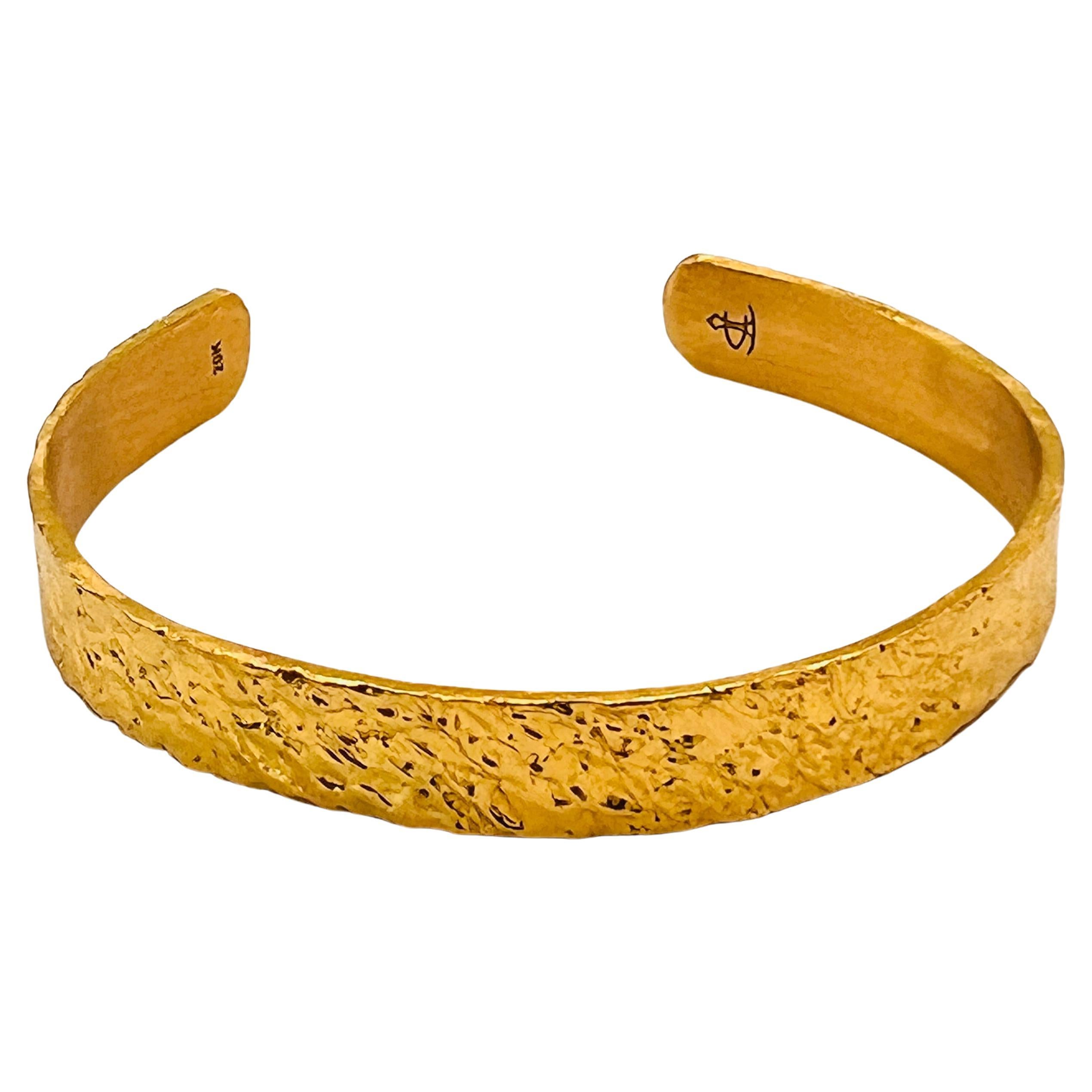 20k Gold Customized Engraved Cuff, by Tagili For Sale