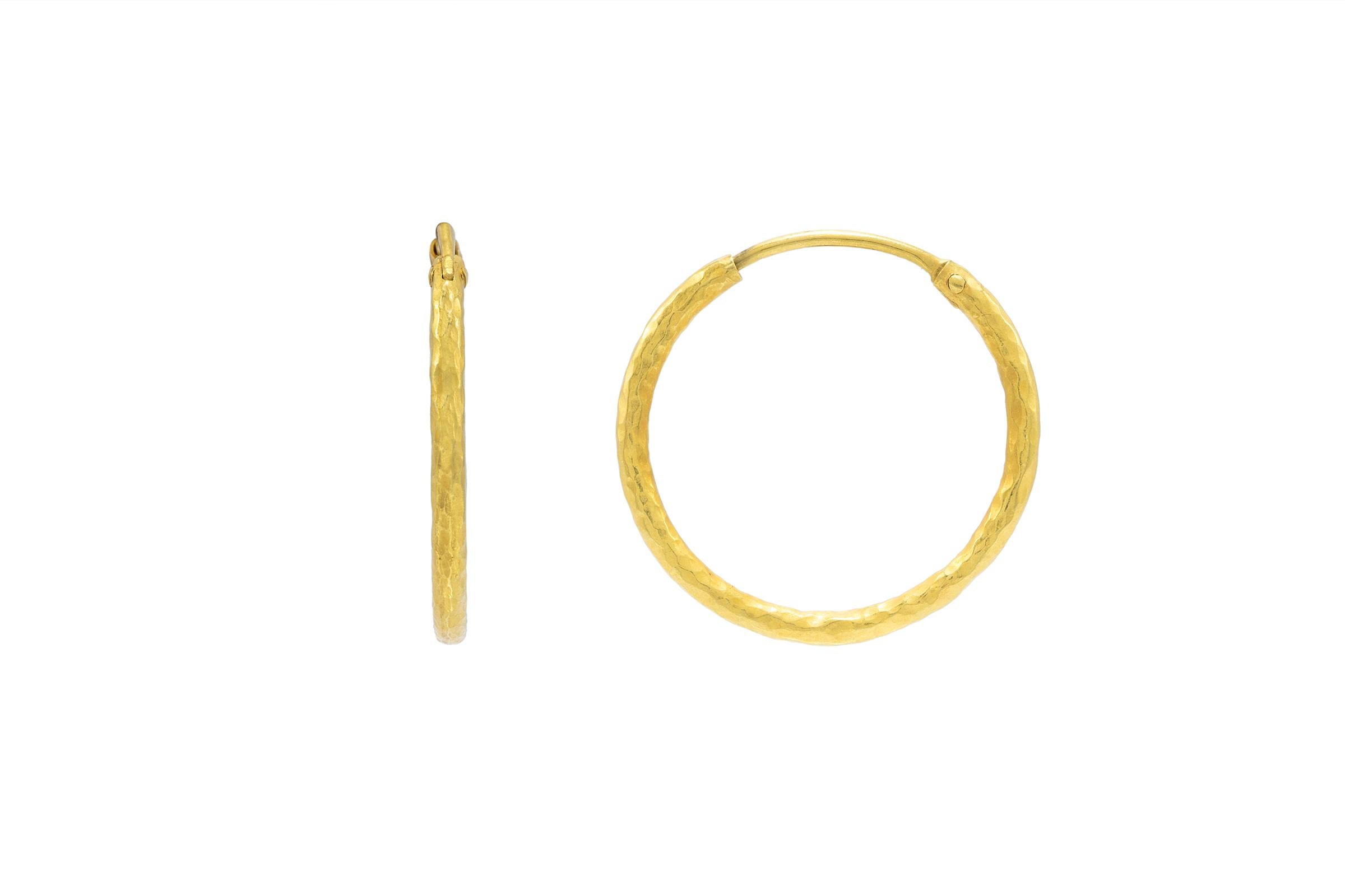 20 Karat Gold Huggie Creolen-Ohrring, von Tagili (Kunsthandwerker*in) im Angebot