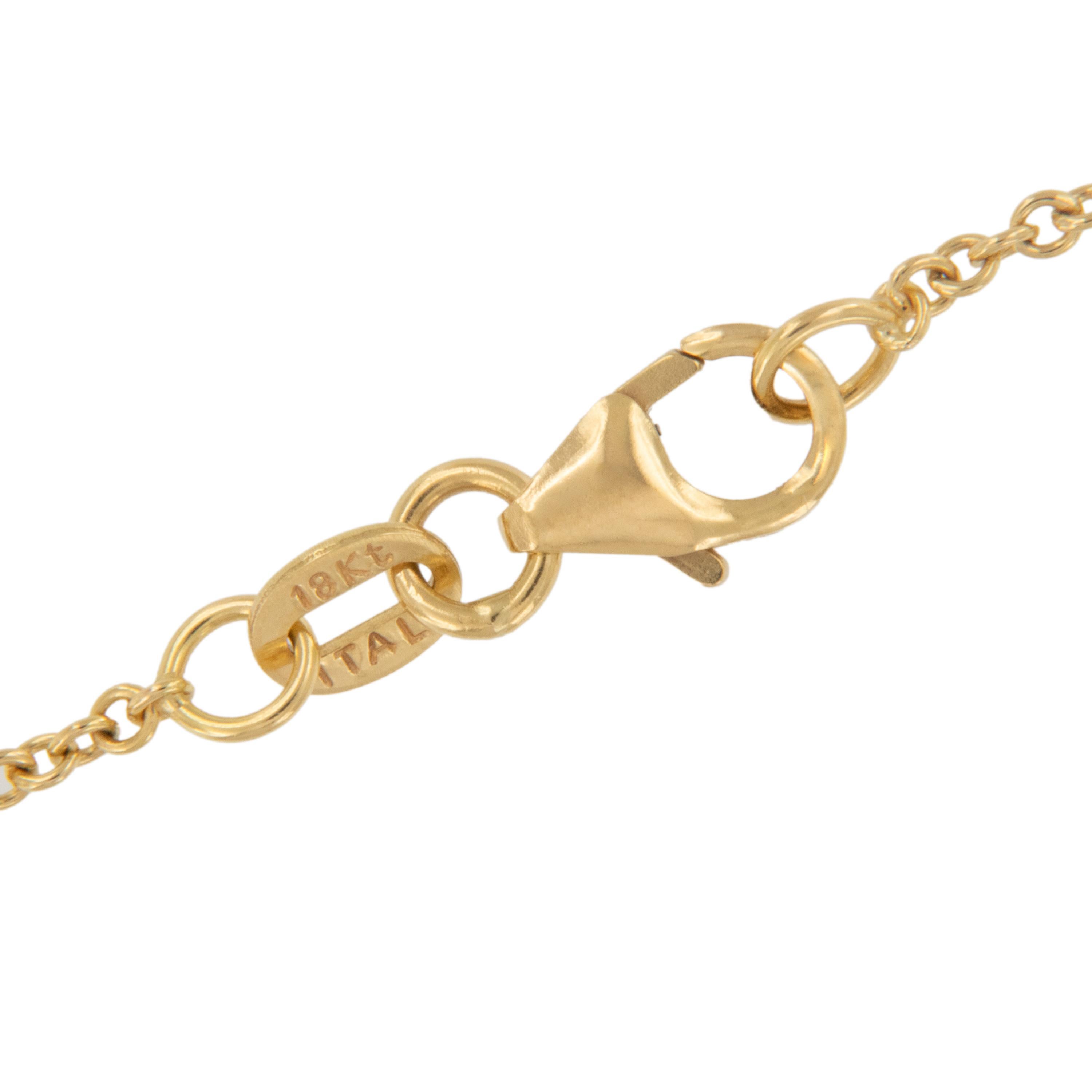 Cabochon Collana Peach Moonstone Mercer in oro 20k di Michael Bondanza in vendita