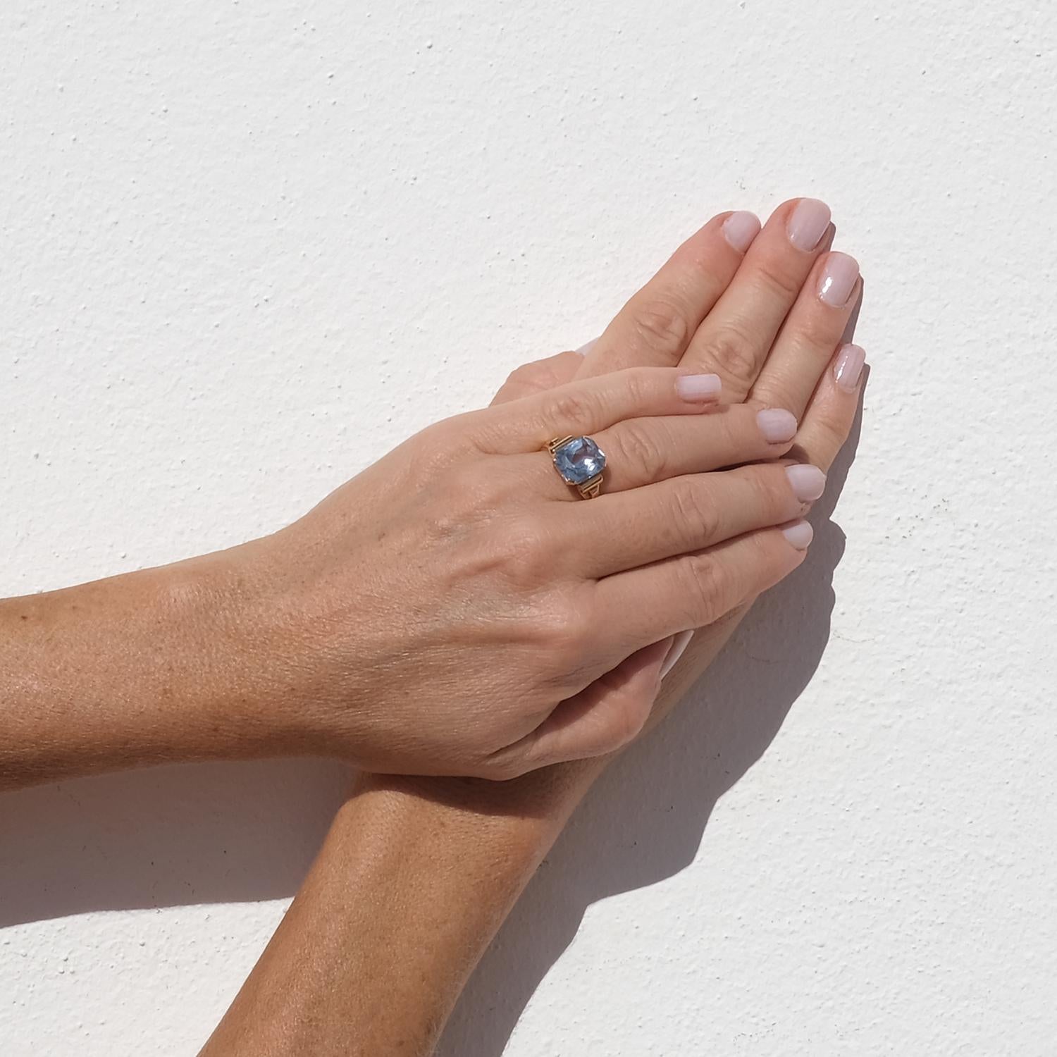 Anello in oro 20 carati con pietra di spinello Realizzato nel 1884 in vendita 5