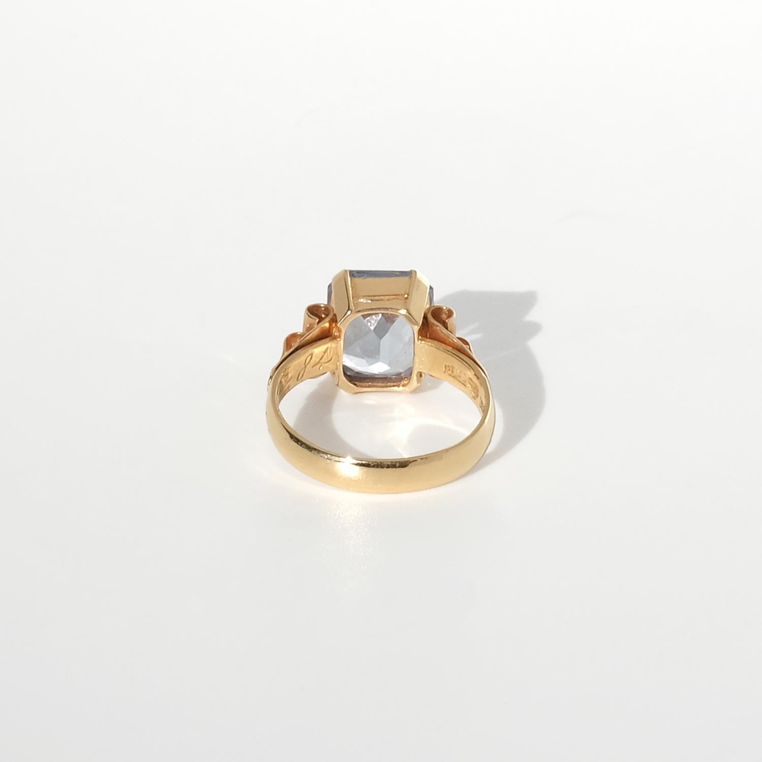 da uomo o donna Anello in oro 20 carati con pietra di spinello Realizzato nel 1884 in vendita