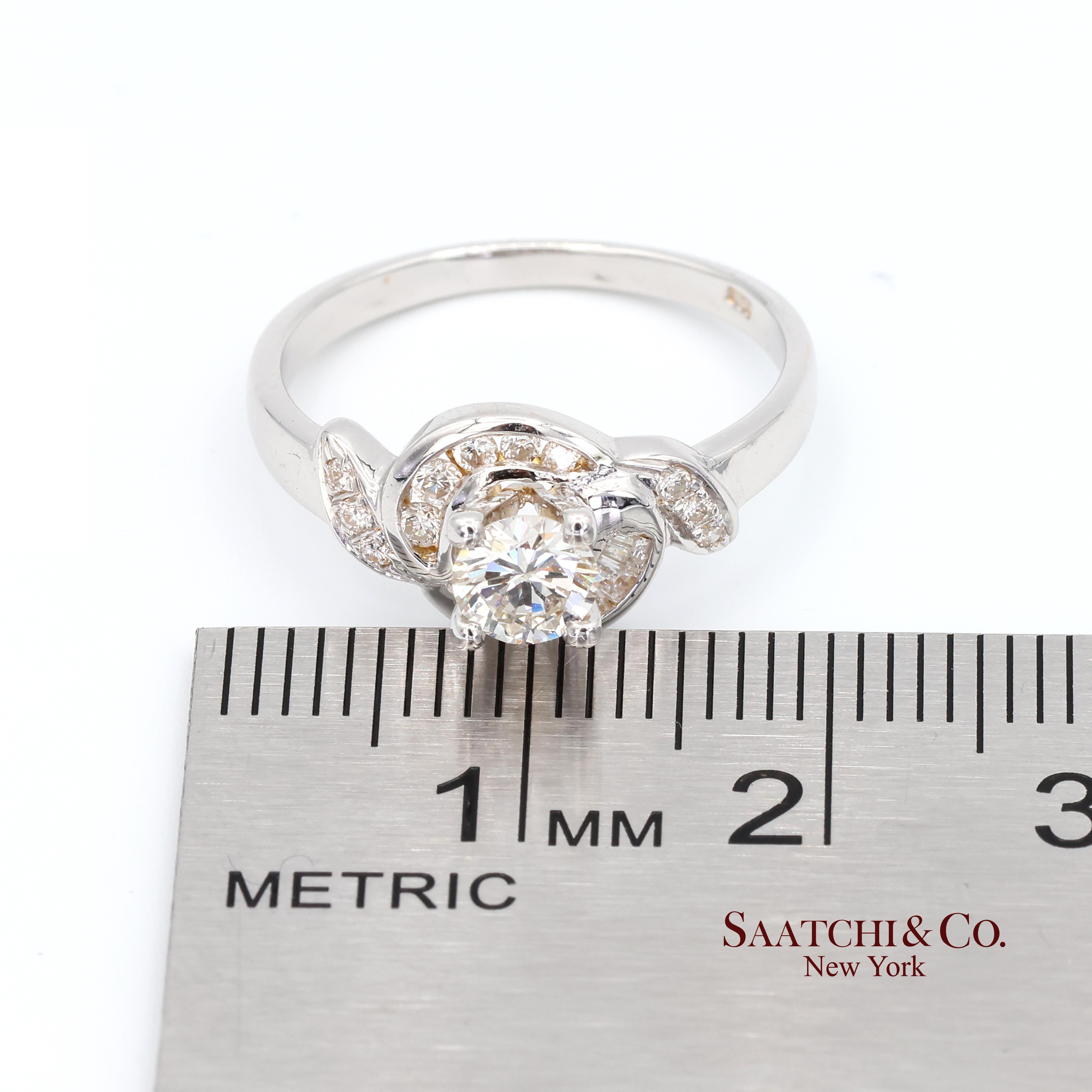 20K Nuevo  Anillo de Diamantes Solitario Blanco Natural Talla 6.5 en venta 4