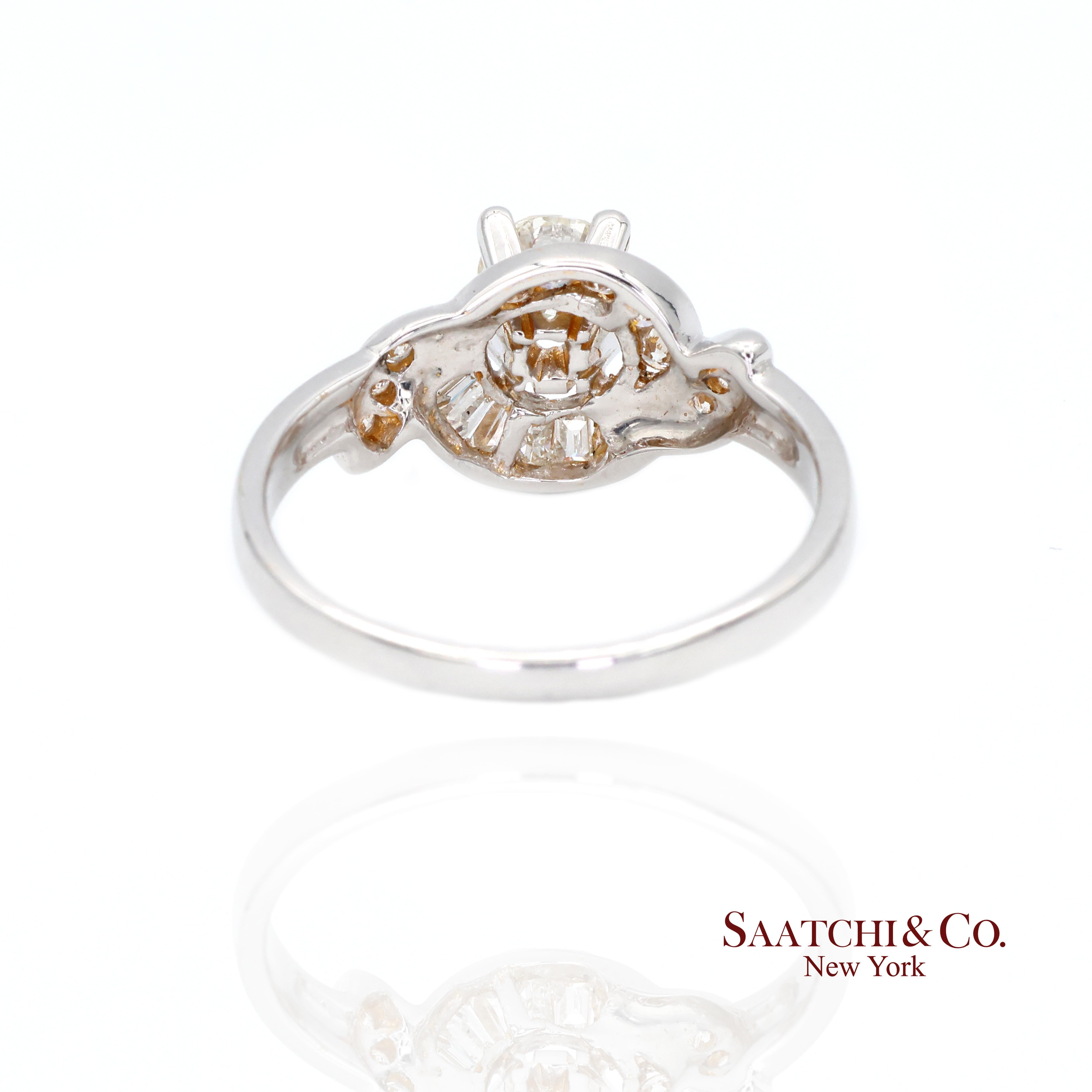 De las mujeres 20K Nuevo  Anillo de Diamantes Solitario Blanco Natural Talla 6.5 en venta