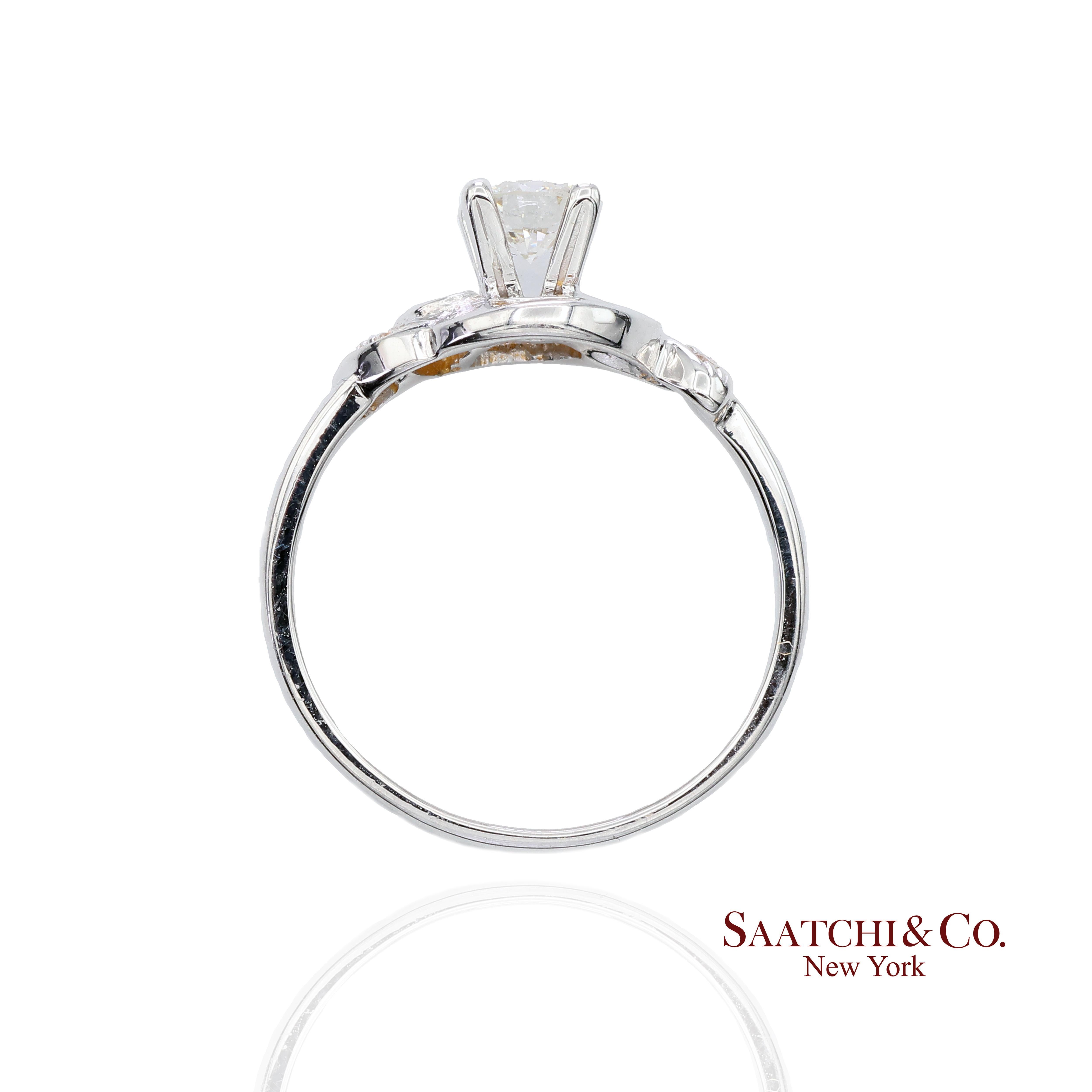 20K Nuevo  Anillo de Diamantes Solitario Blanco Natural Talla 6.5 en venta 2