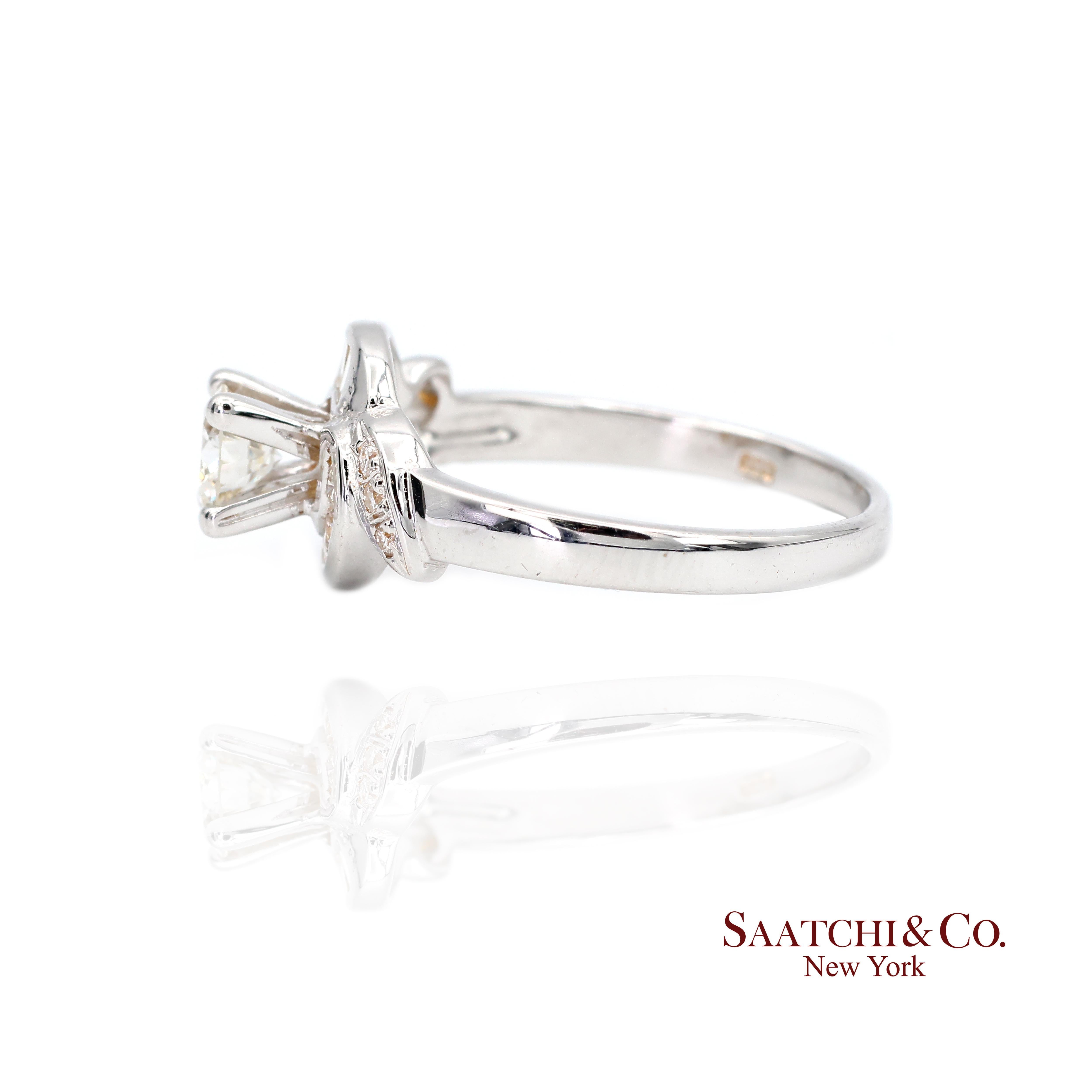 20K Nuevo  Anillo de Diamantes Solitario Blanco Natural Talla 6.5 en venta 3