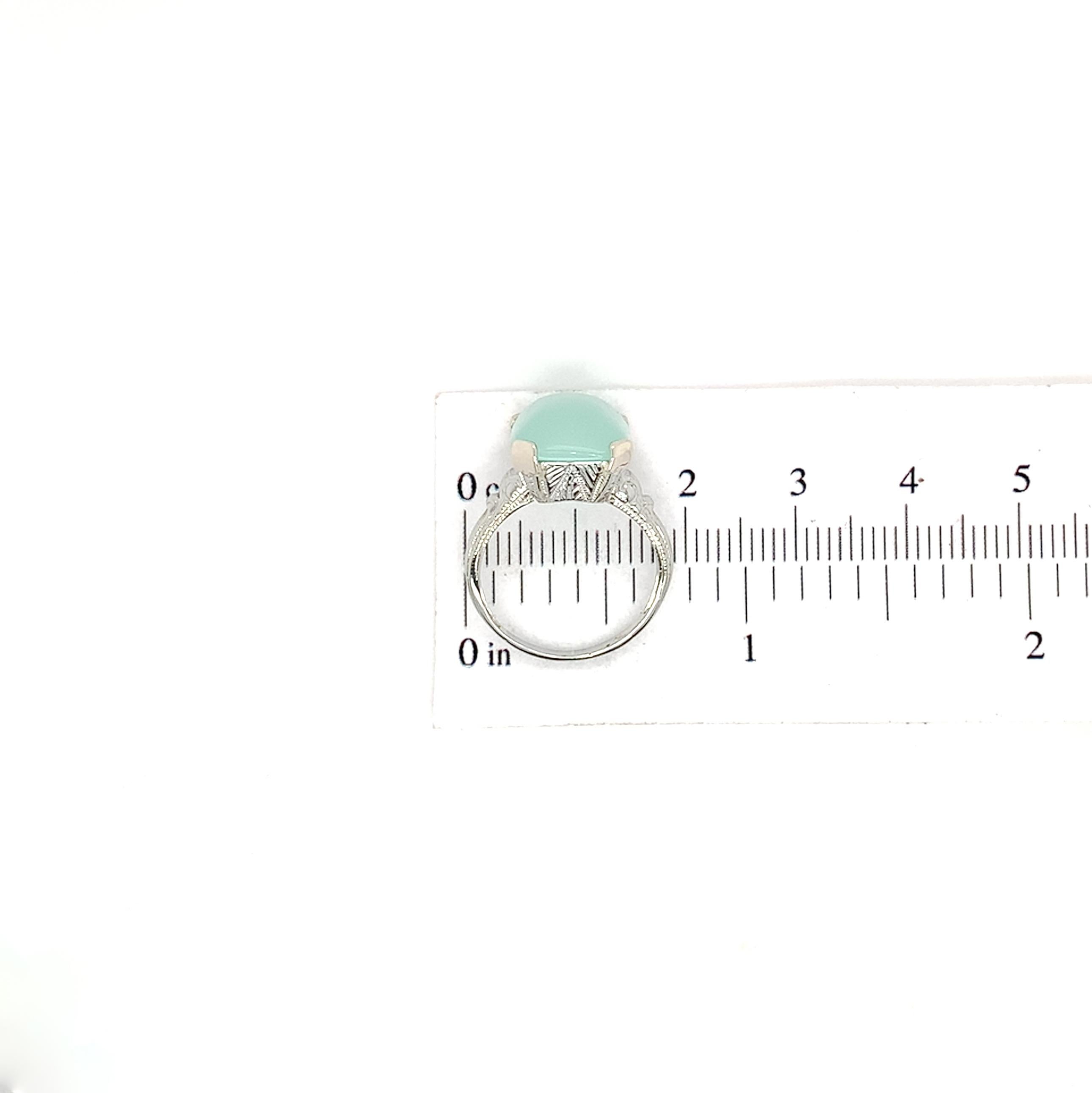 20K White Gold 4.05 carat Aquaprase Ring size 4.5 For Sale 5