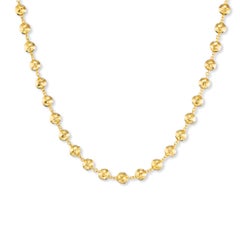 20K Yellow Gold, 18" Hammered Ball Chain by Buddha Mama