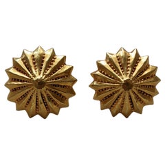 20k Yellow Gold Antique Indian Starburst Stud Earrings