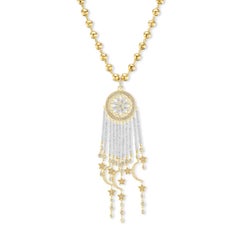 20K Yellow Gold & Diamond Dream Catcher Pendant by Buddha Mama
