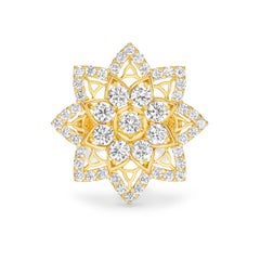 Bague « Mandala » en or jaune 20 carats et diamants, signée Buddha Mama
