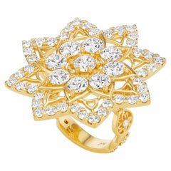 Bague « Mandala » en or jaune 20 carats et diamants, signée Buddha Mama