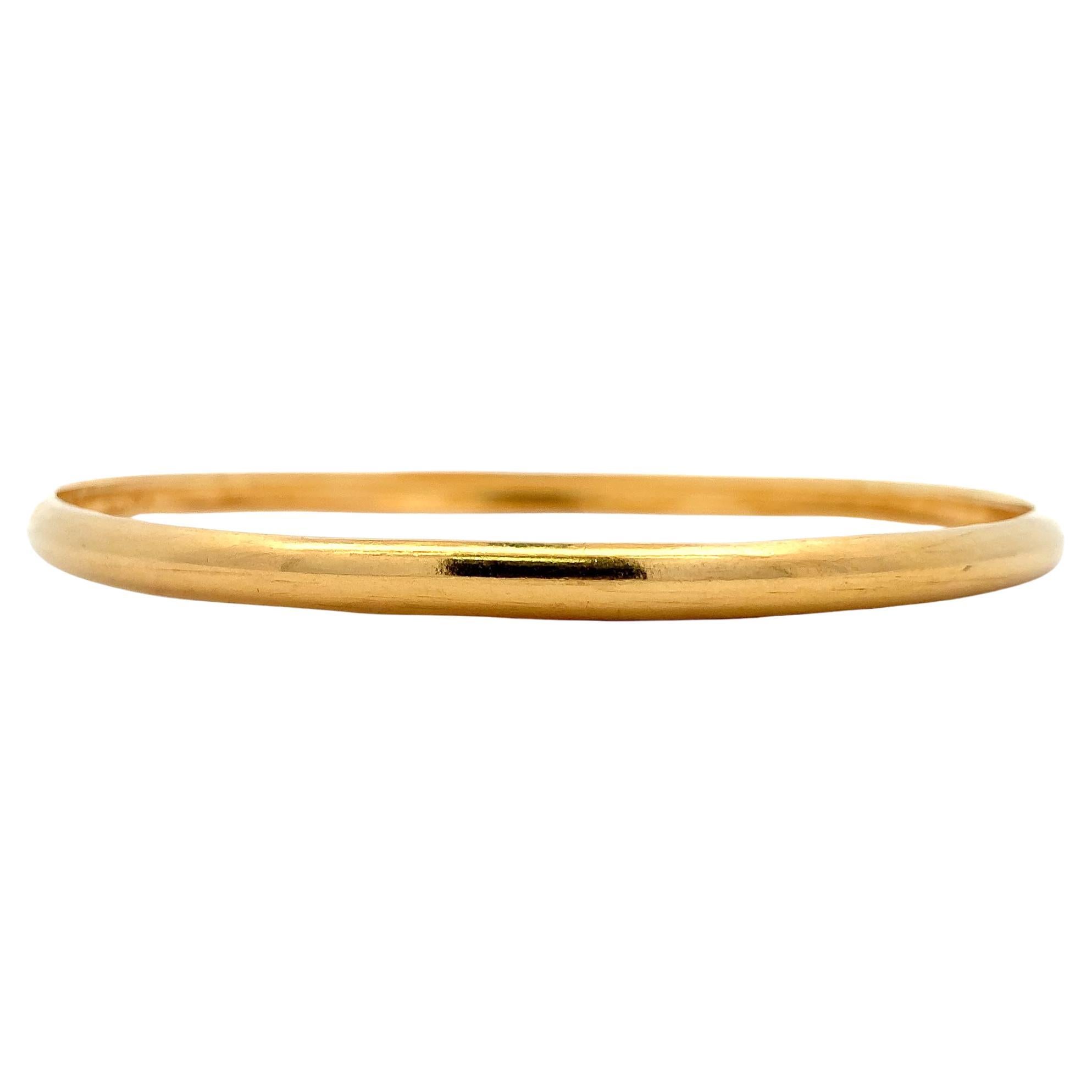 20k Yellow gold plain polished bangle bracelet