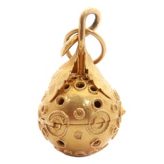 20K Yellow Gold Pomander Perfume Vinaigrette Pendant