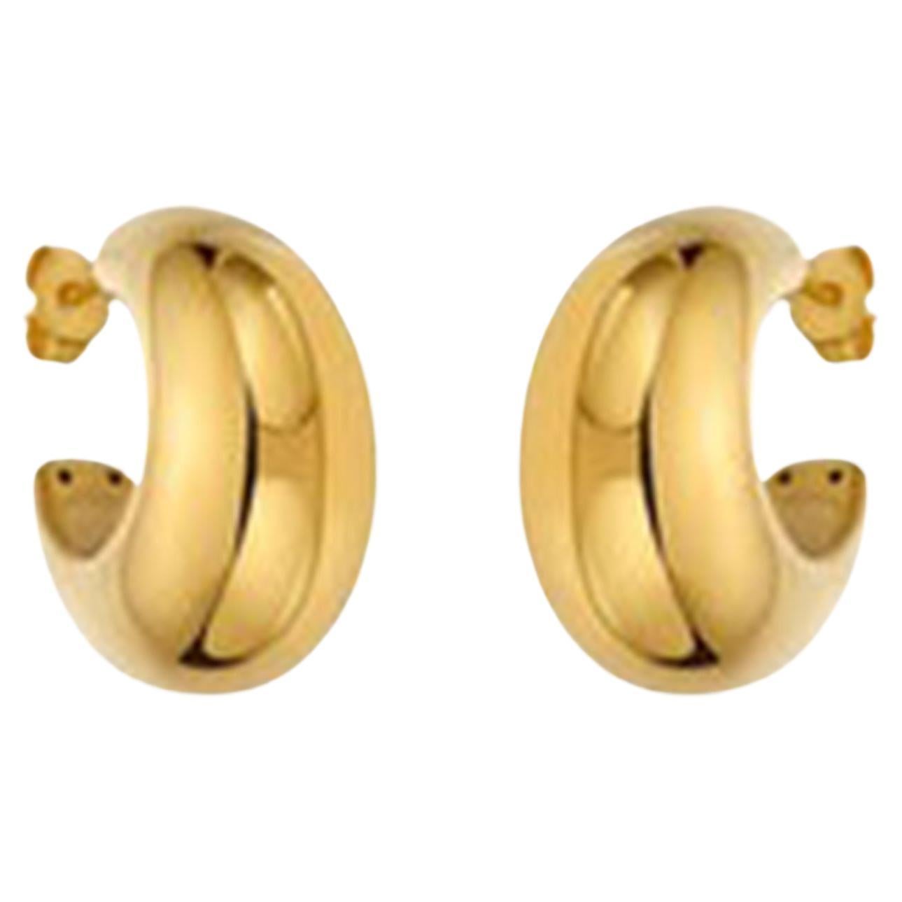 20MM Eternity 14K (or 18k upon request) Yellow Gold Diamond Hoops Earrings For Sale