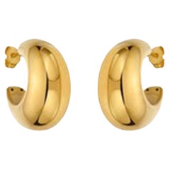 20MM Eternity 14K (or 18k upon request) Yellow Gold Diamond Hoops Earrings