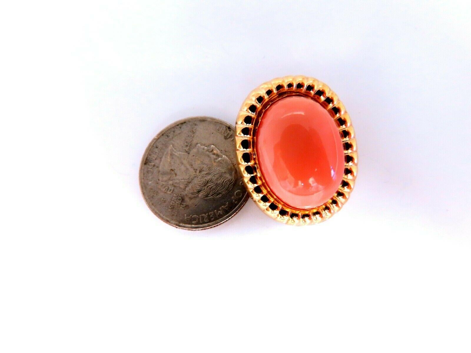 coral clip on earrings