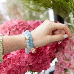 20mm Reconstituted Peach Coral Stretch Bracelet