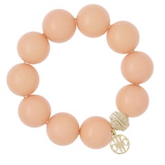 20mm Reconstituted Peach Coral Stretch Bracelet