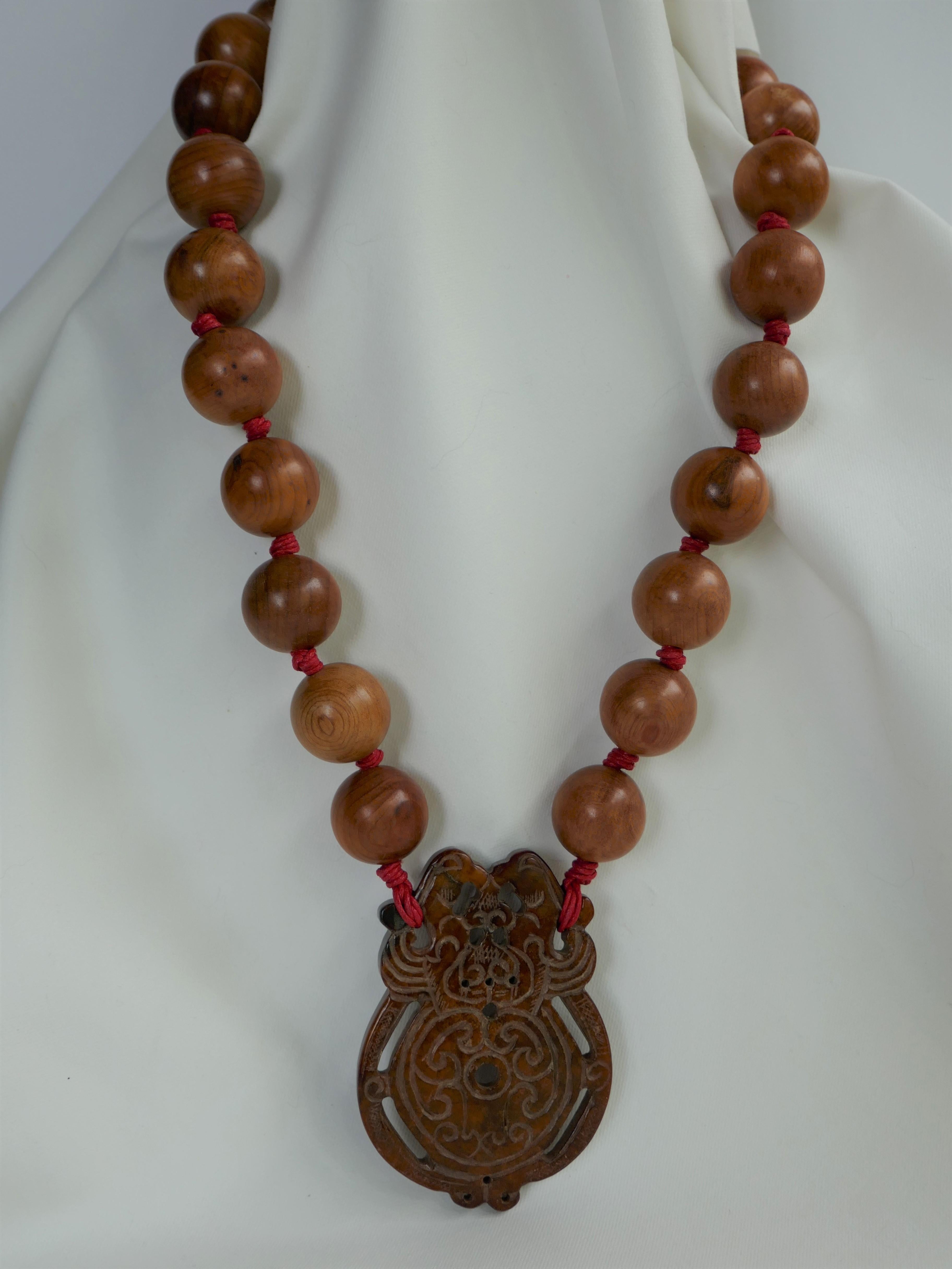 20mm Wood & Jasper Necklaces In New Condition For Sale In Coral Gables, FL
