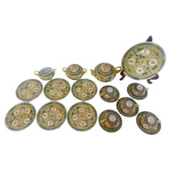 Antique 20pcs WanShouWuJiang Chinese Porcelain Tea Service Set