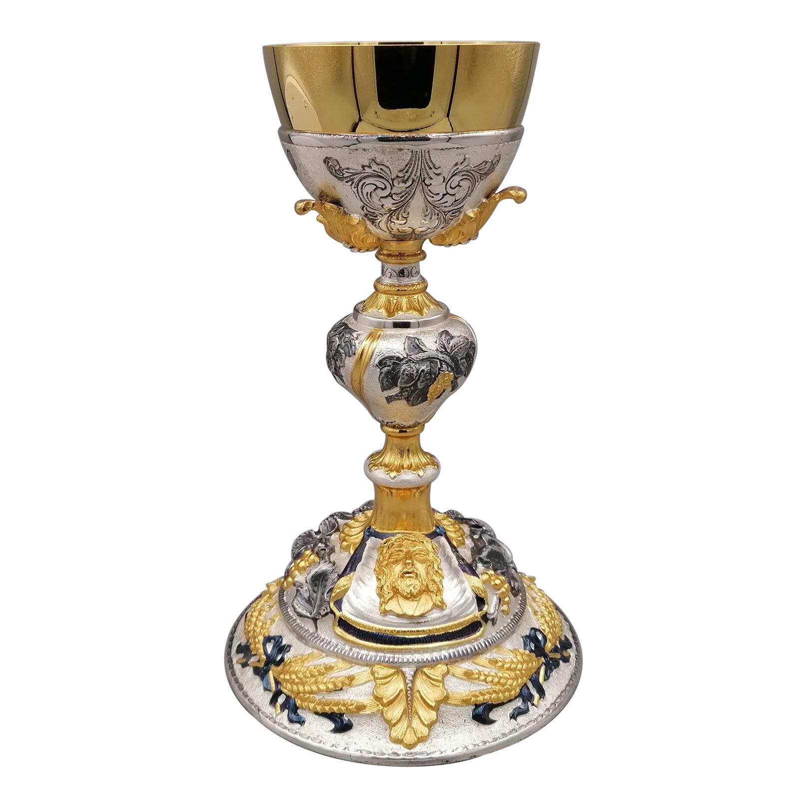 Cáliz italiano de plata de ley del siglo XX