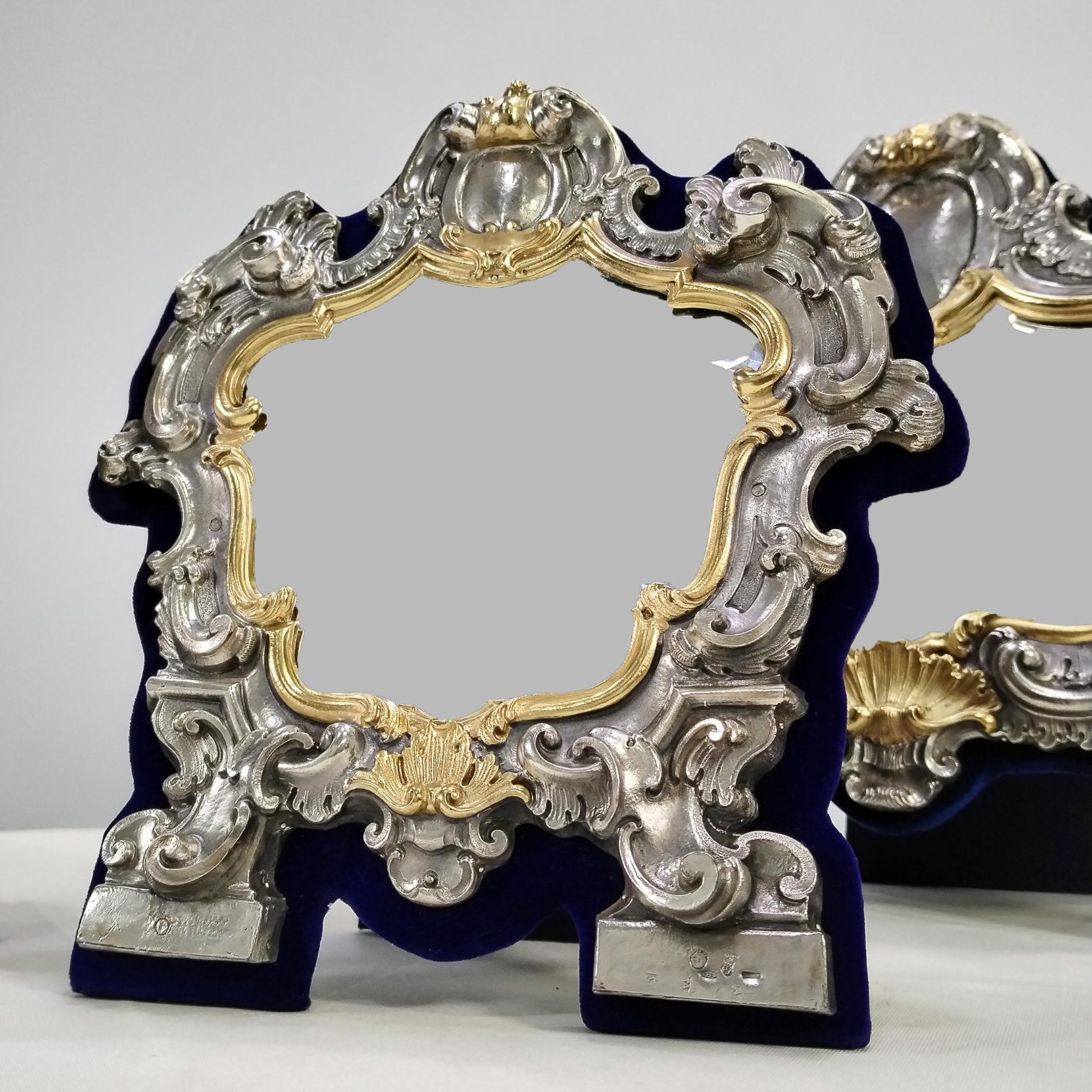 jeu de trois miroirs de table baroques 