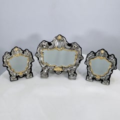20st Century Sterling Silver set of three Baroque "Cartagloria" Table Mirror