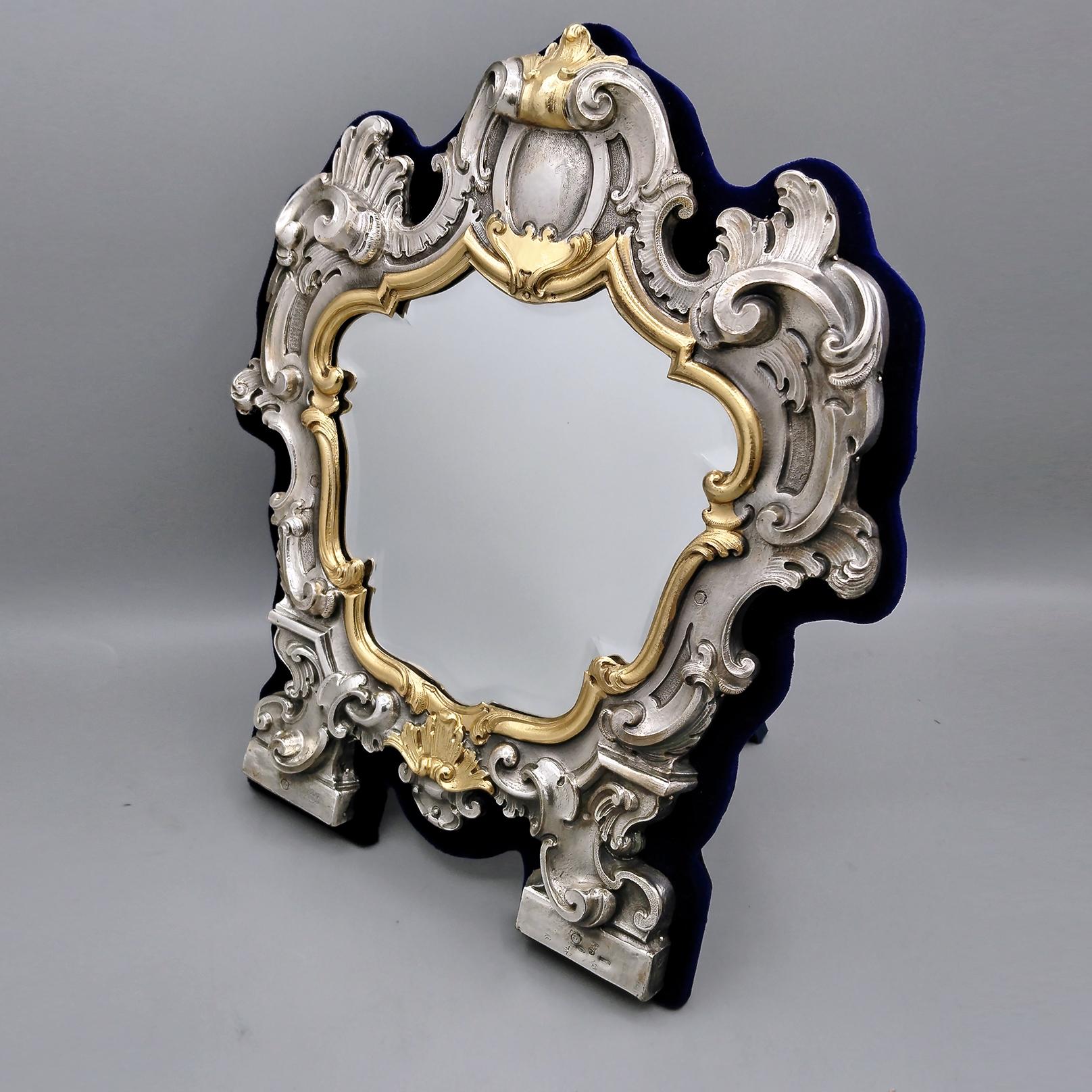 Late 20th Century jeu de trois miroirs de table baroques 