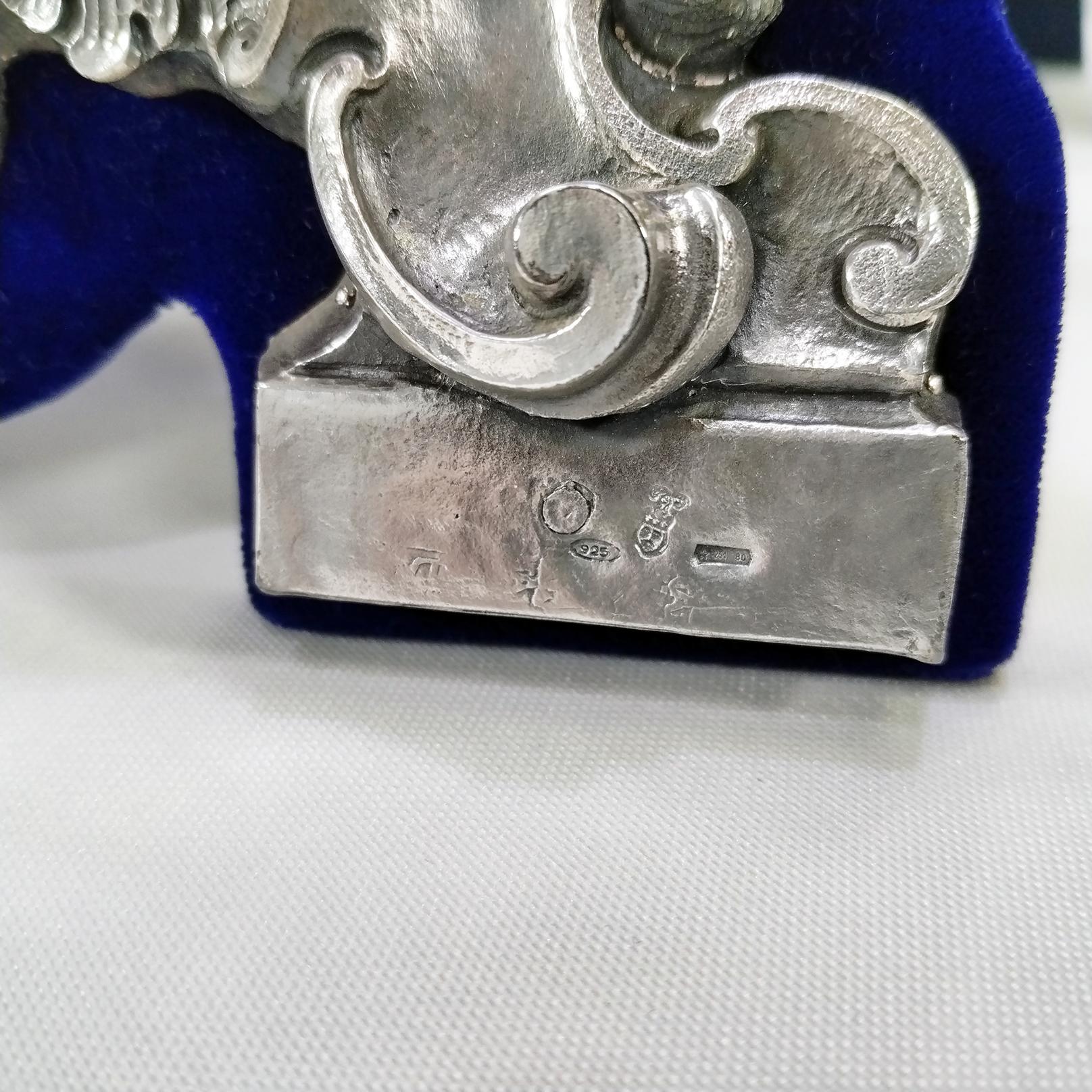 Argent sterling jeu de trois miroirs de table baroques 
