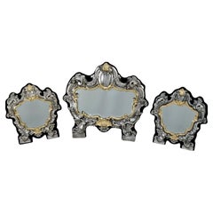 20st Century Sterling Silver set of three Baroque "Cartagloria" Table Mirror