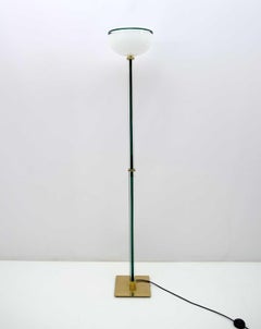 20st Century Venini Murano Glass "Tolboi" Floor Lamp in Green