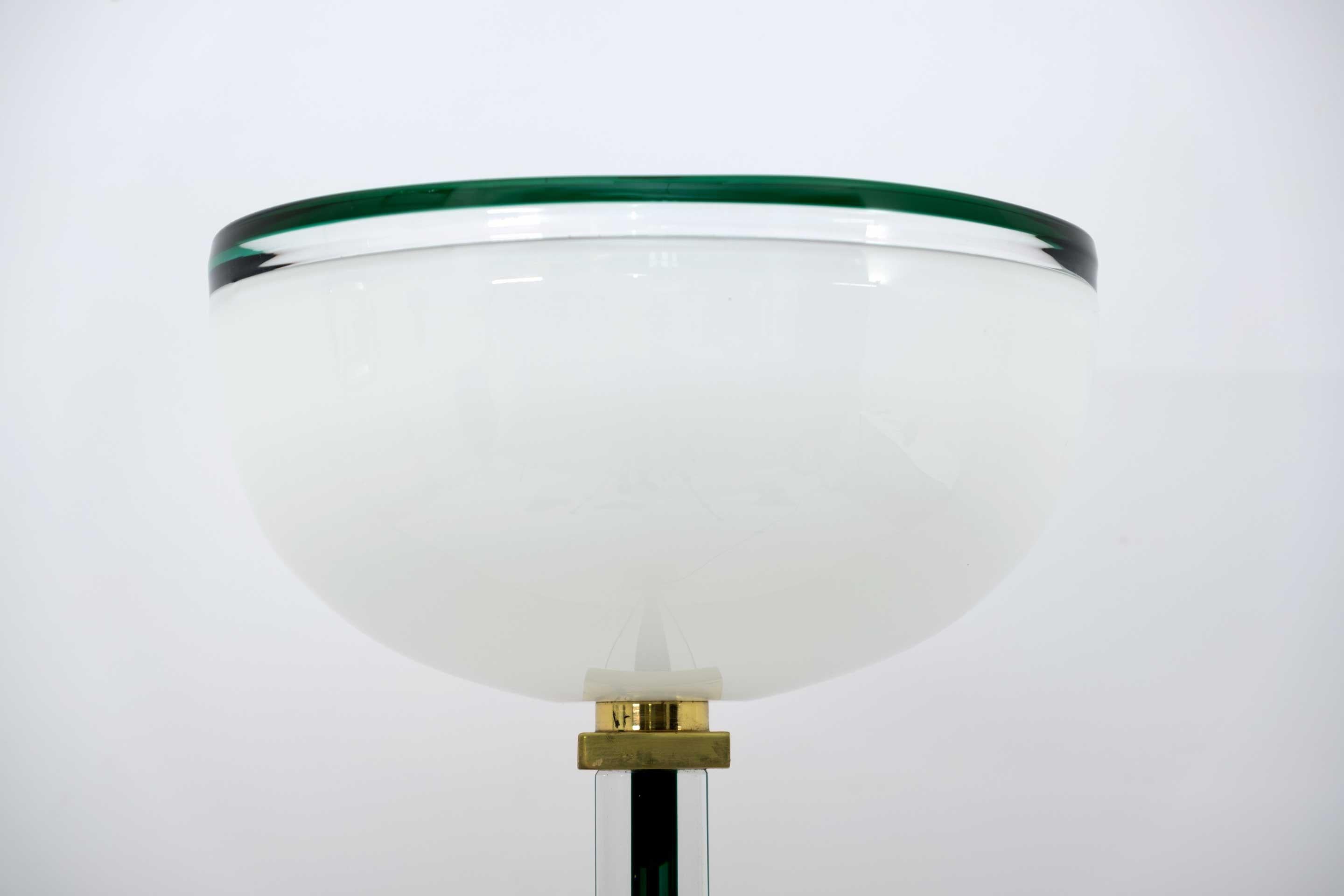 Venini Muranoglas-Stehlampe „Tolboi“ aus dem 20. Jahrhundert in Grün (Messing) im Angebot
