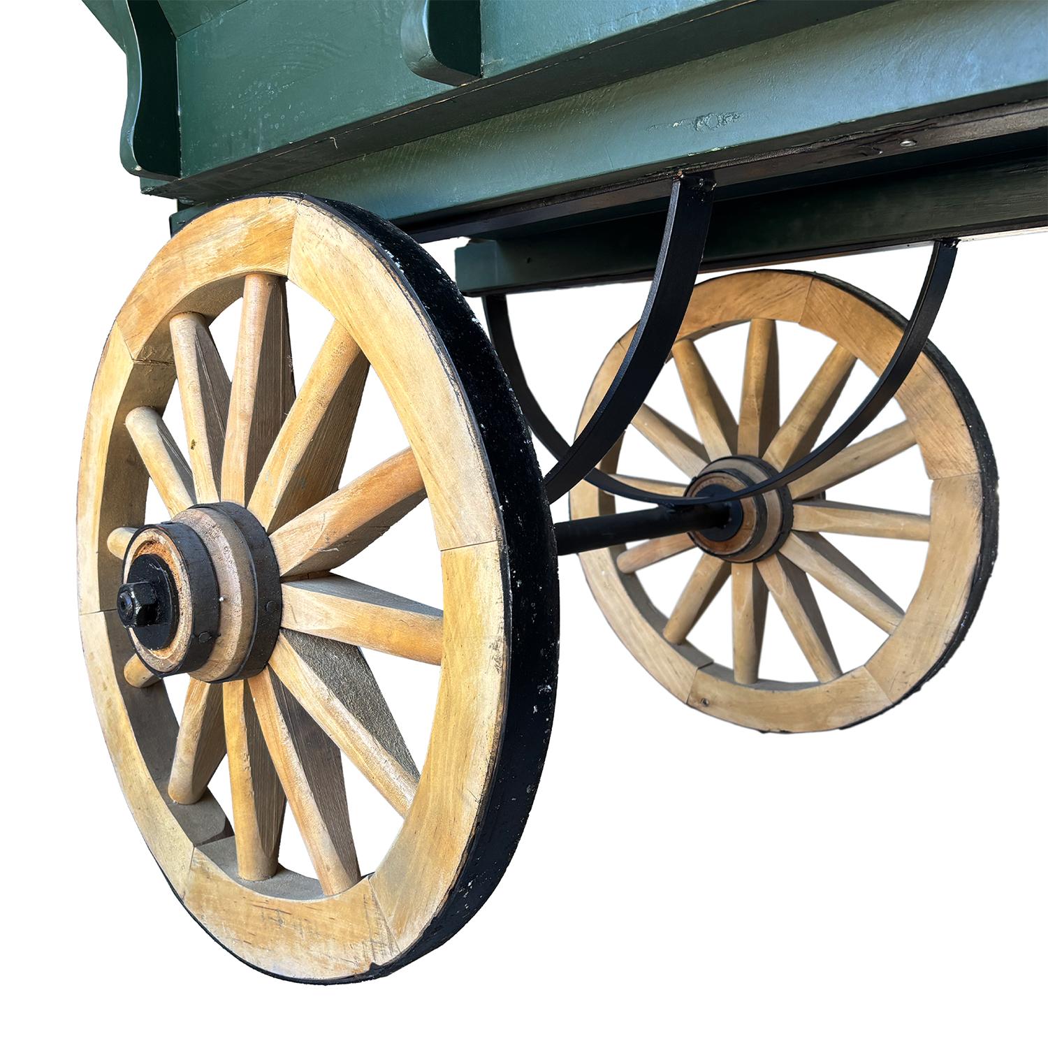 Chariot à fleurs en bois rustique français du 20ème - 21ème siècle en vente 4