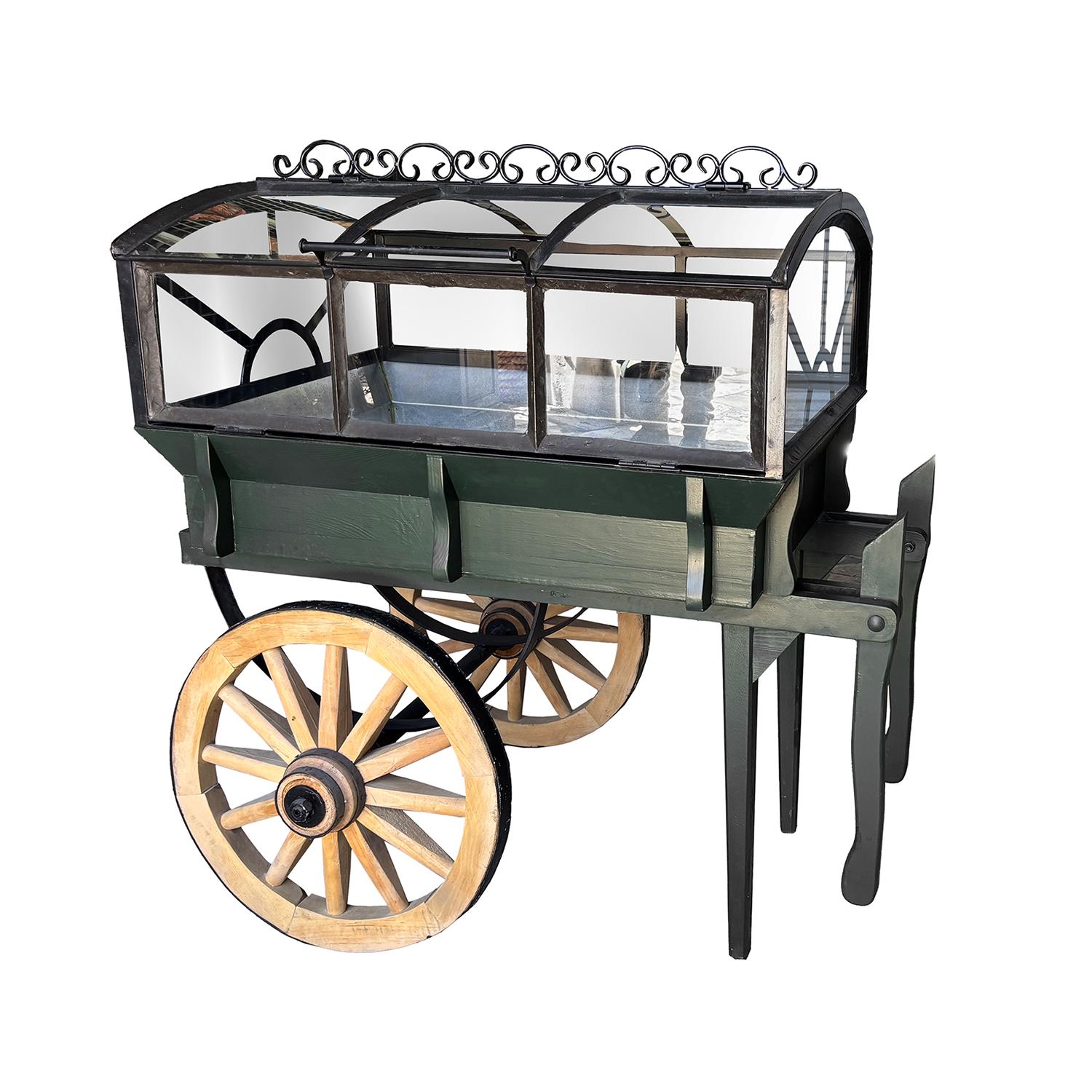 20ième siècle Chariot à fleurs en bois rustique français du 20ème - 21ème siècle en vente