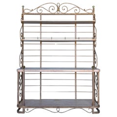 20th - 21st Century French Wrought Iron Brass Ètagère - Four Tier Bakery Rack