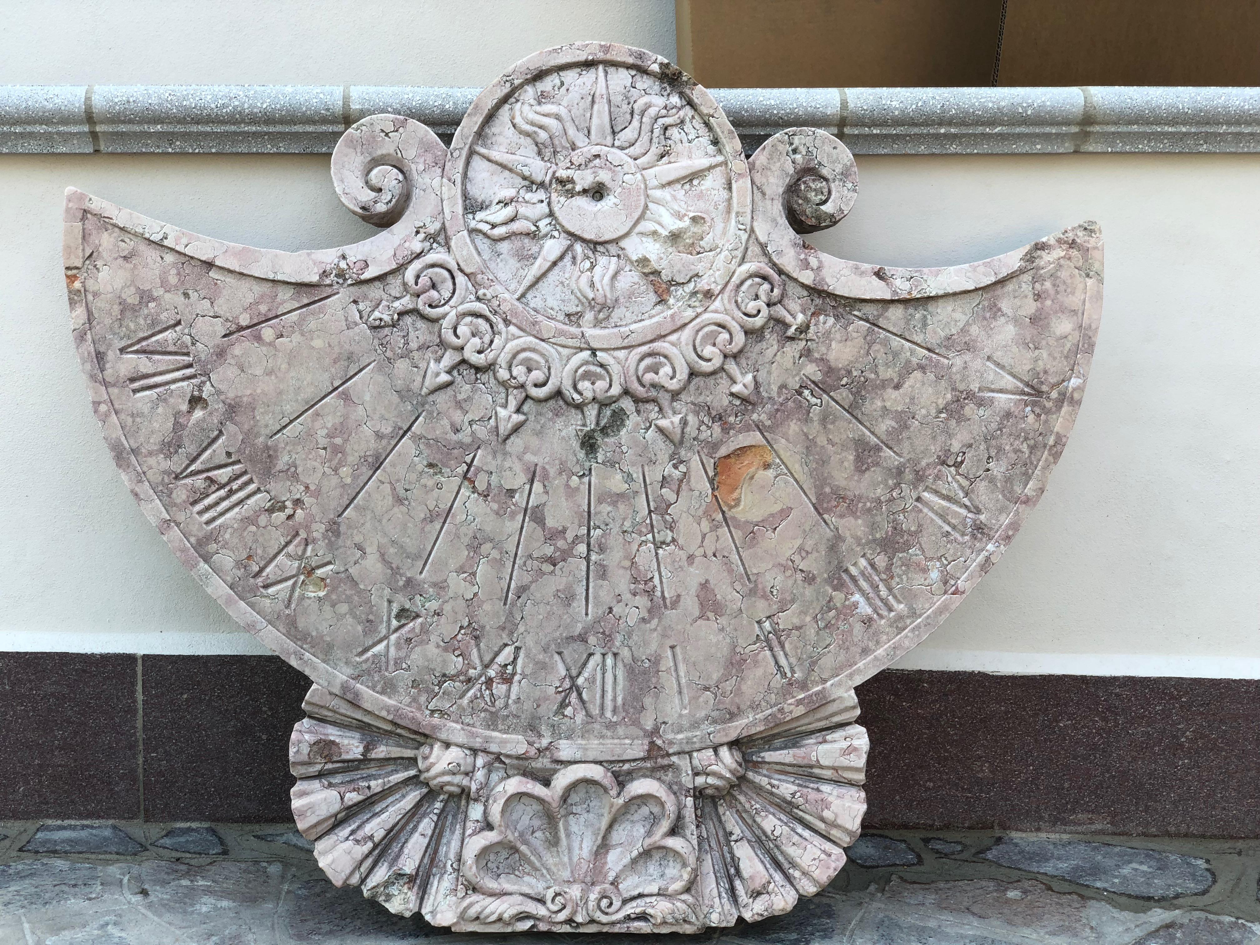Hand-Crafted 20th Ancient Marble Sundial For Sale